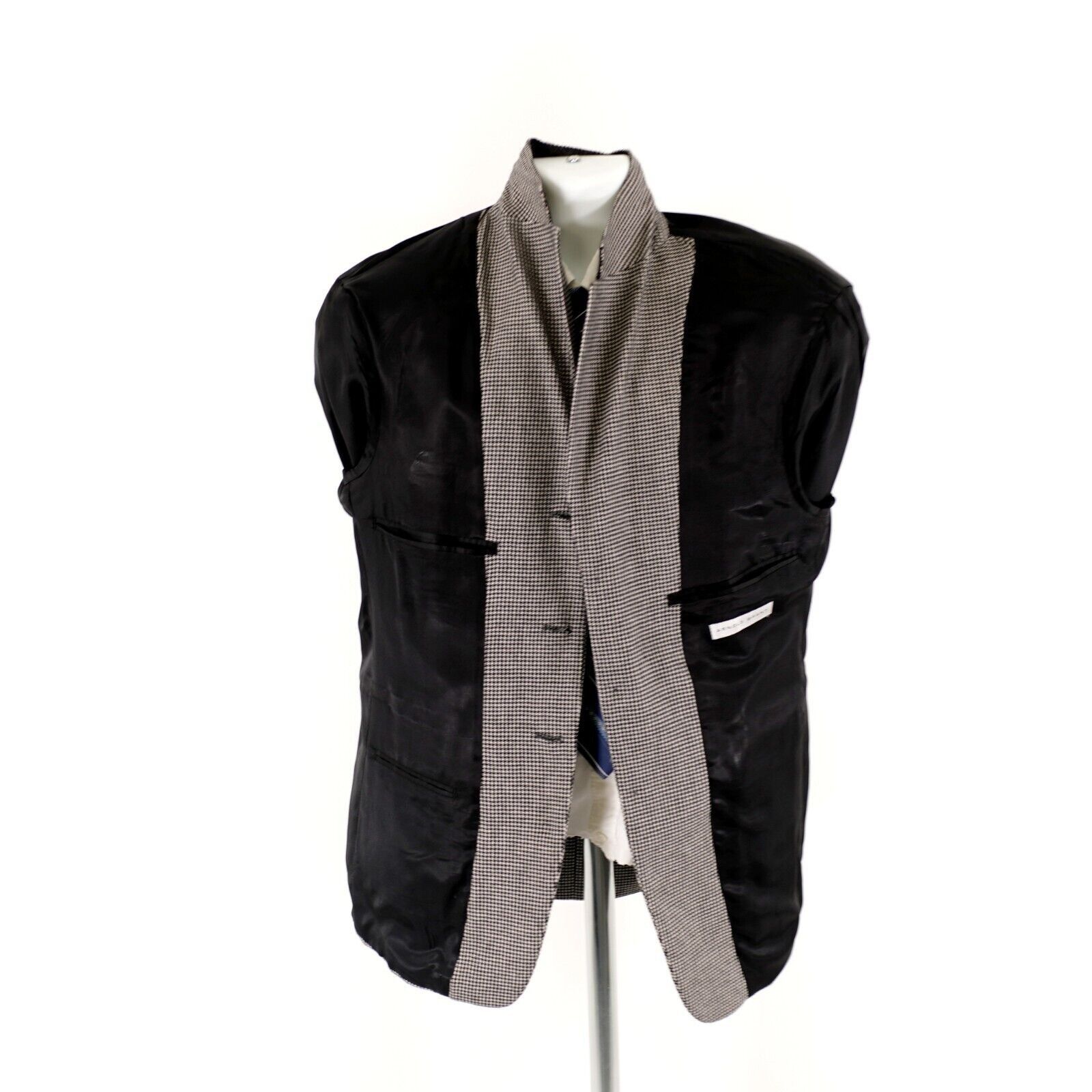 Arnold Brant Arnold Brant Thick 100% Cashmere Houndstooth Black White 3 B Size 38S - 11 Thumbnail