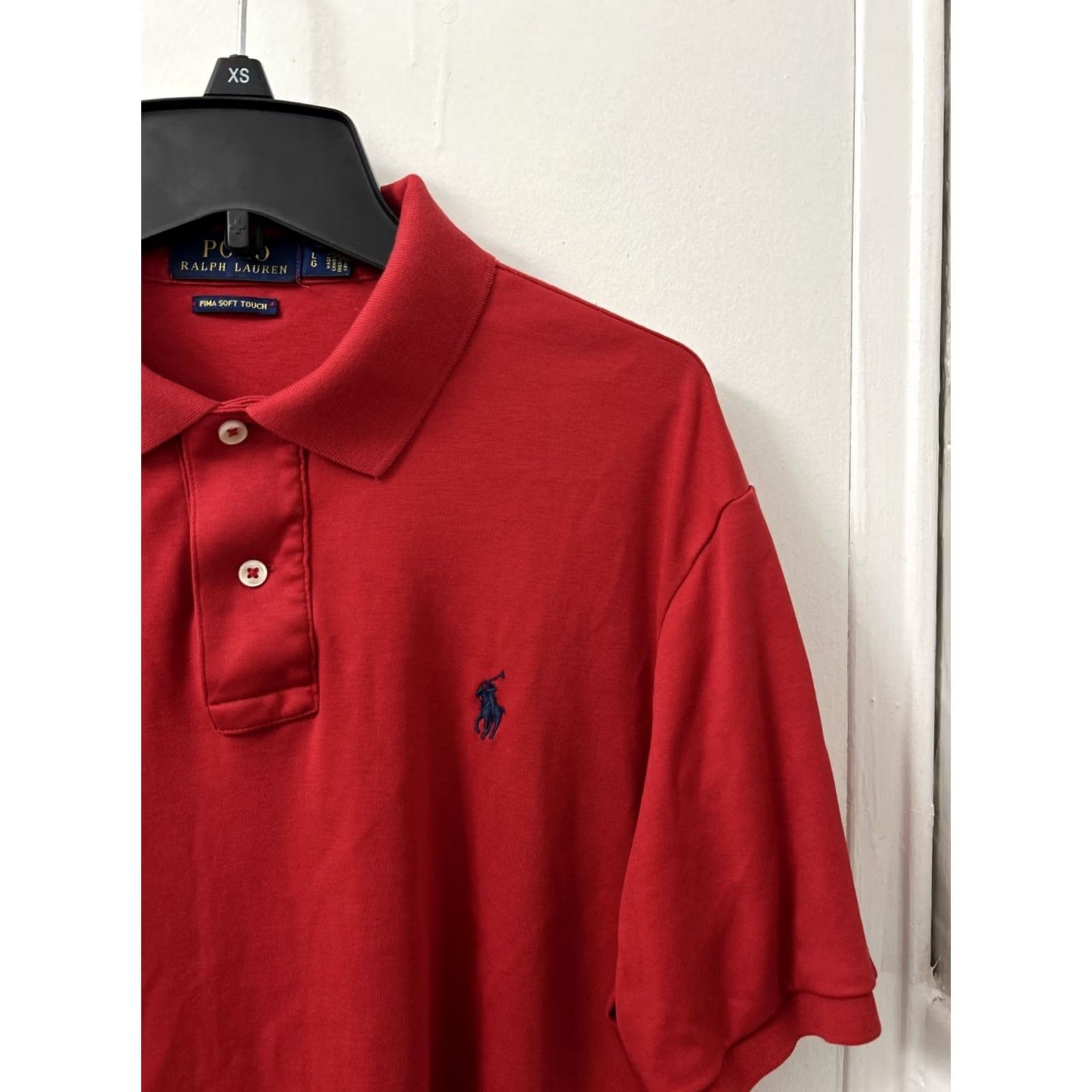Ralph Lauren Polo Ralph Lauren Shirt Mens L Red 100% Cotton Short Sleeve Embroidered Pony Logo Polo Shirt Size US L / EU 52-54 / 3 - 4 Thumbnail