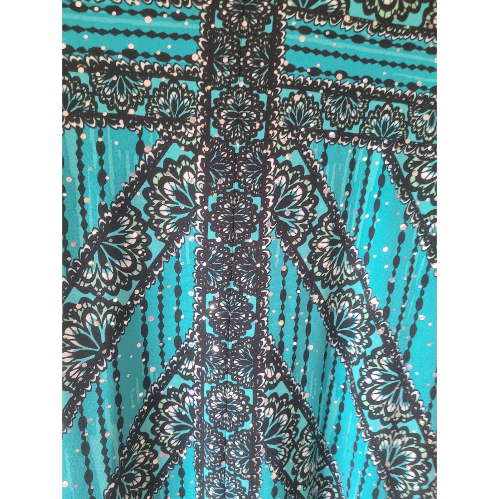 Bob Mackie Bob Mackie Blouse Green/Black Sparkle Loose Fit New Sz M Size M / US 6-8 / IT 42-44 - 4 Thumbnail