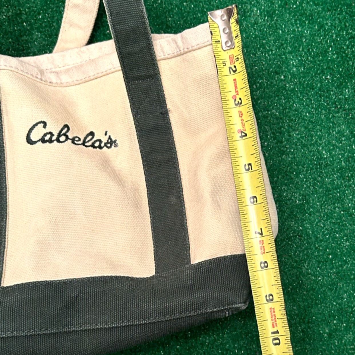 Vintage VINTAGE Cabela’s Tote Bag Small Canvas Green Lined 1980s Unisex Adults Beige Rare Bean Style Tote Size ONE SIZE - 6 Thumbnail