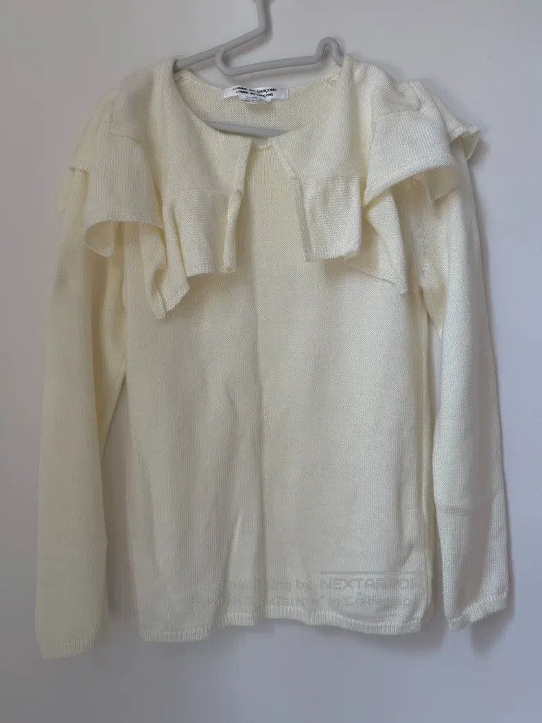 Comme des Garcons Comme Des Garcons Ivory Off-Shoulder Big Collar Sweater Size XS / US 0-2 / IT 36-38 - 2 Thumbnail