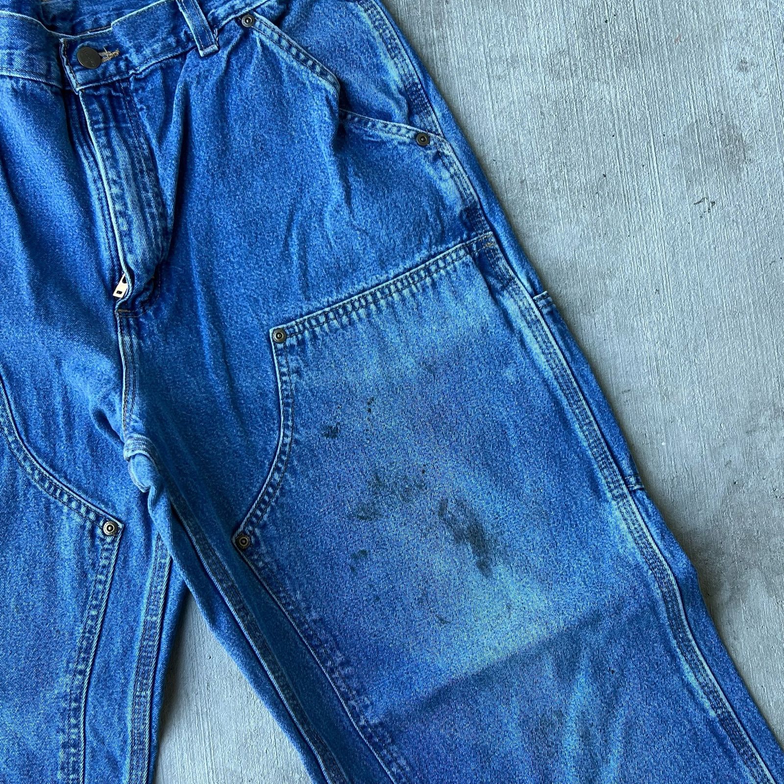 Carhartt × Vintage Carhartt denim blue jean double knee work carpenter pants Size US 33 - 3 Thumbnail