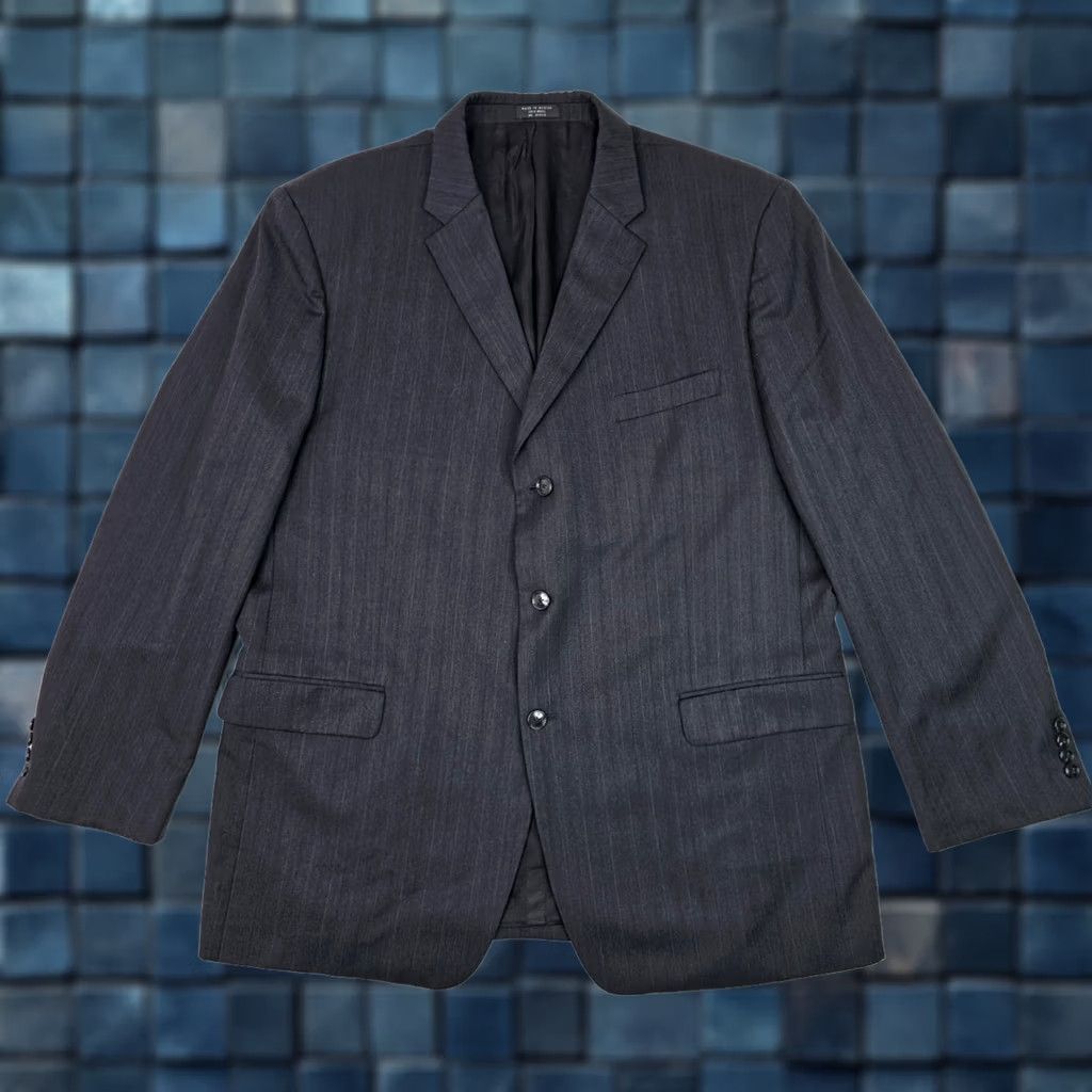 Jones New York Jones New York Wool Pinstripe Suit Men Jacket 42x29 Gray Slacks 2 Piece Vintage Not Applicable Size 48R - 1 Thumbnail