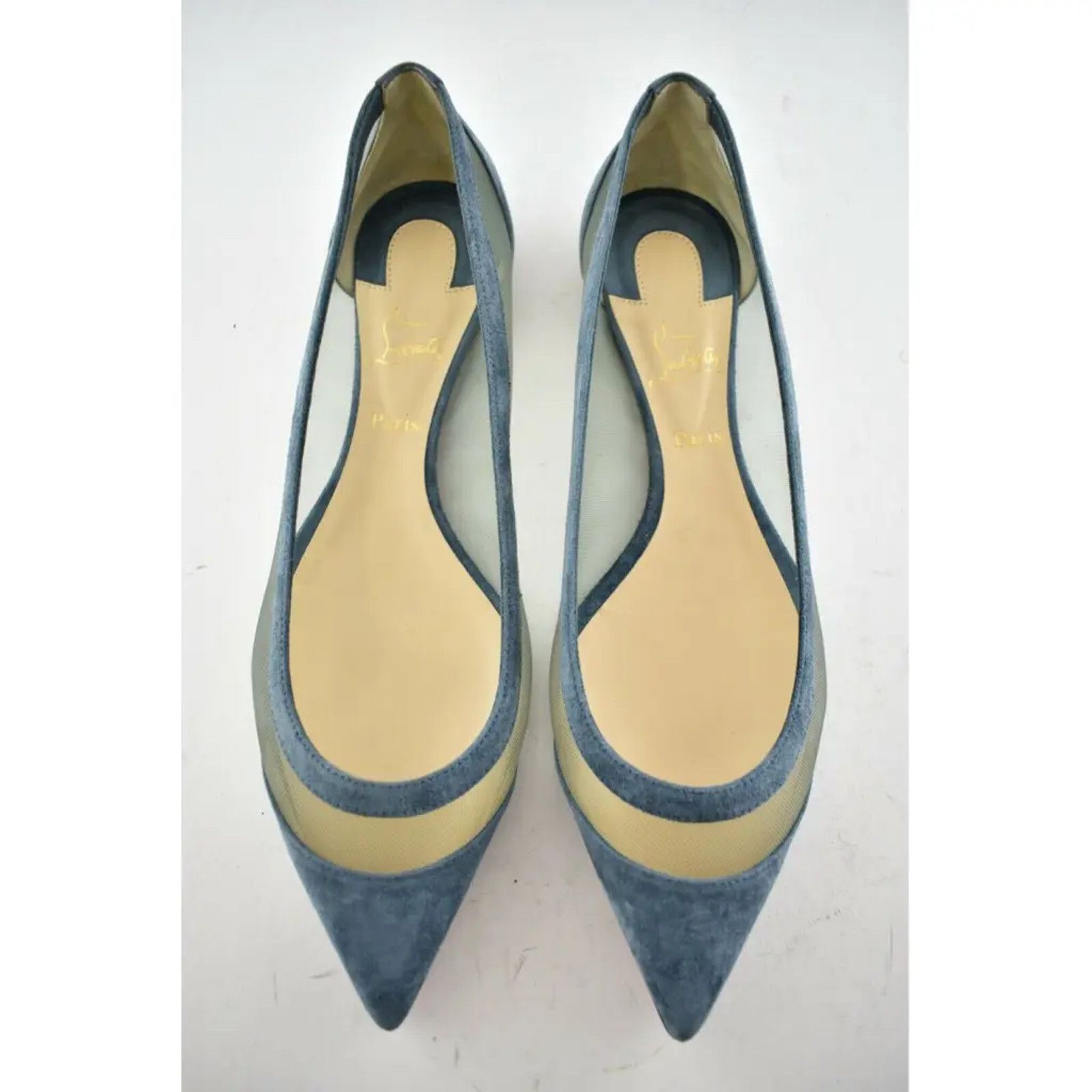 Christian Louboutin Christian Louboutin Galativi Blue Suede Mesh Pointed Size US 6.5 / IT 36.5 - 7 Thumbnail