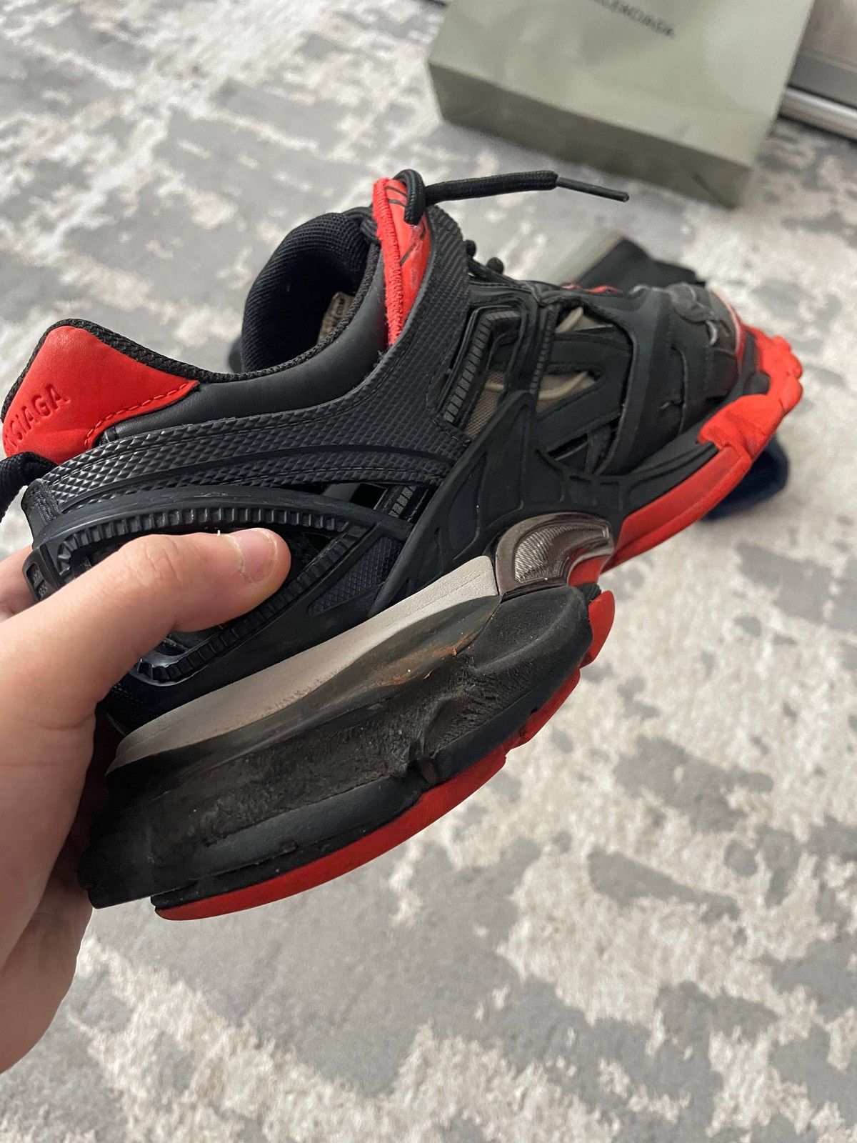 Balenciaga Balenciaga Track 2 Open Sneaker in Black/Red/Grey Size US 9 / EU 42 - 5 Thumbnail