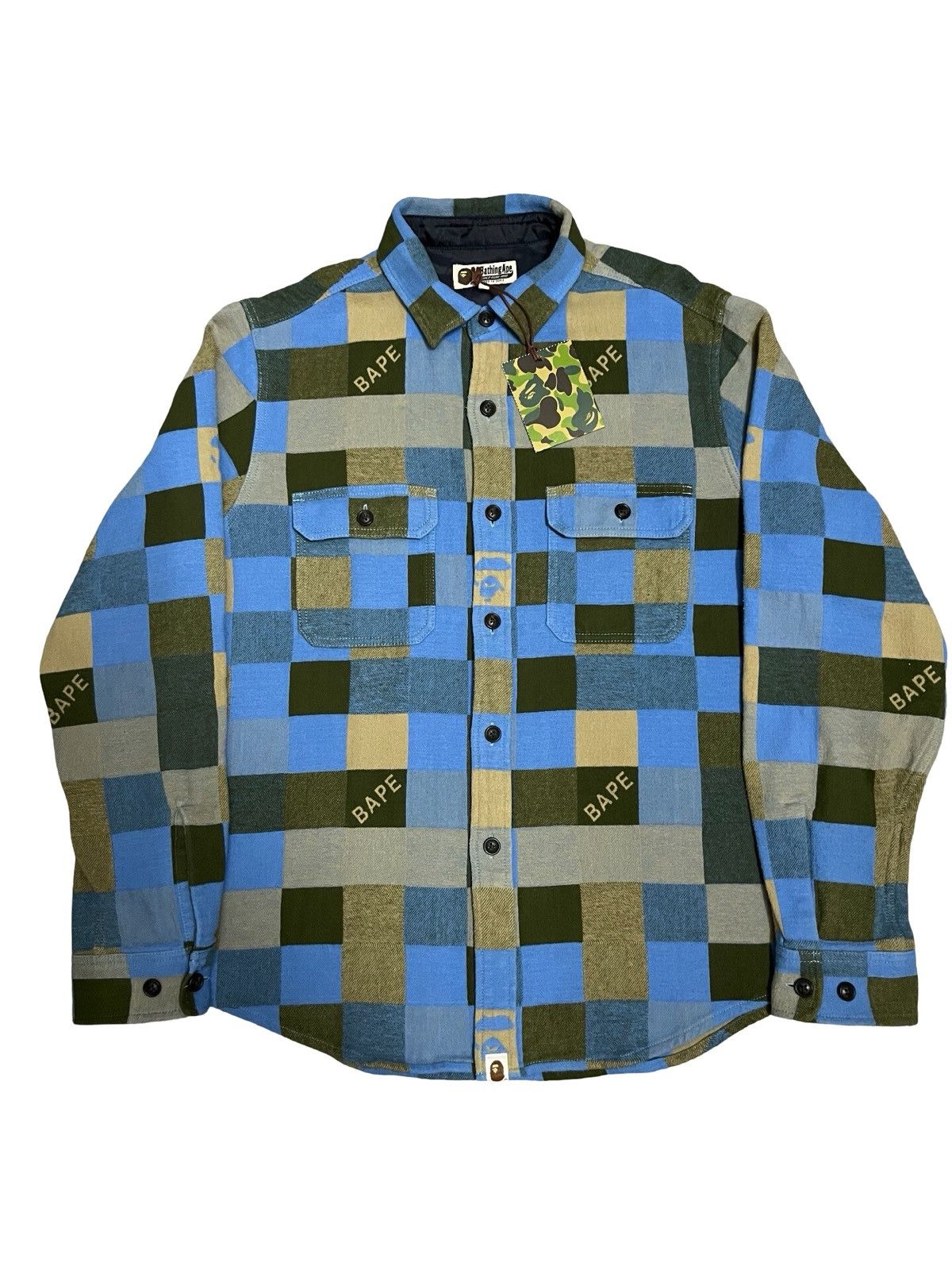 A Bathing Ape (BAPE) College Block Check Relaxed Fit Shirt
