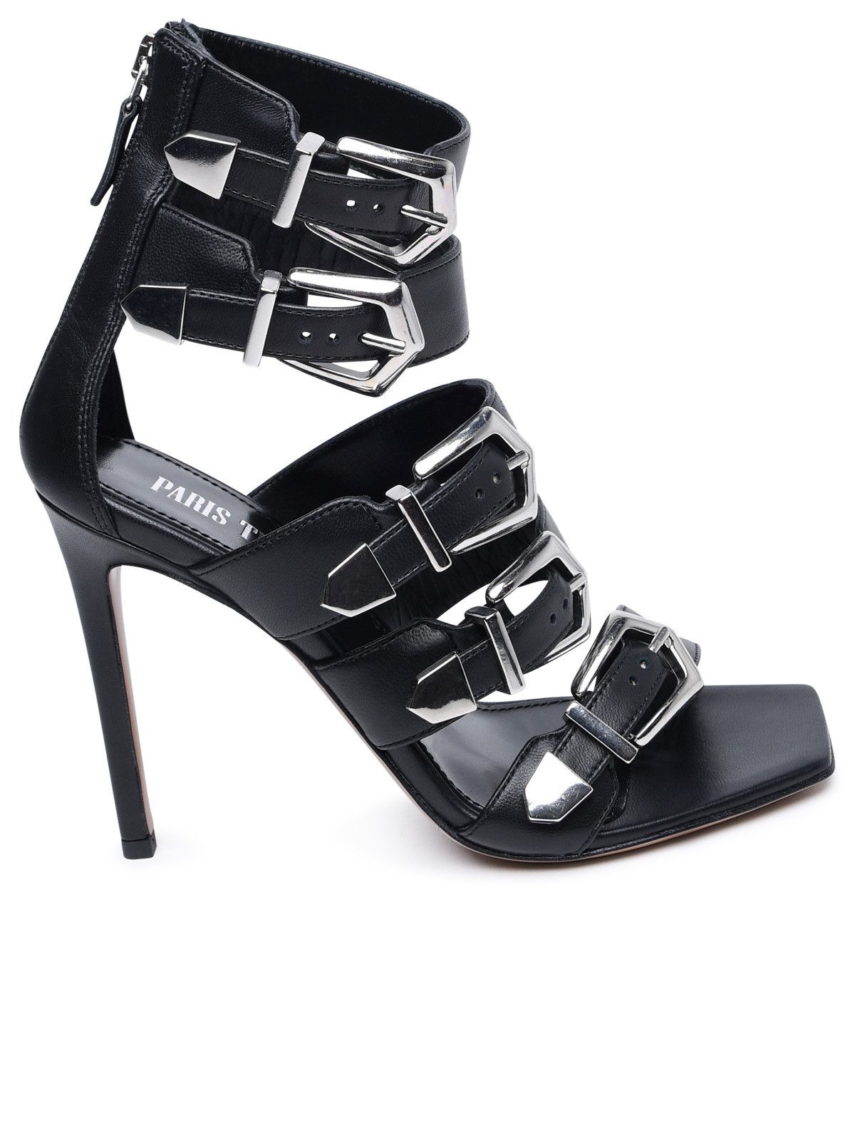 image of Paris Texas 'ursula' Black Leather Sandals, Women's (Size 7)