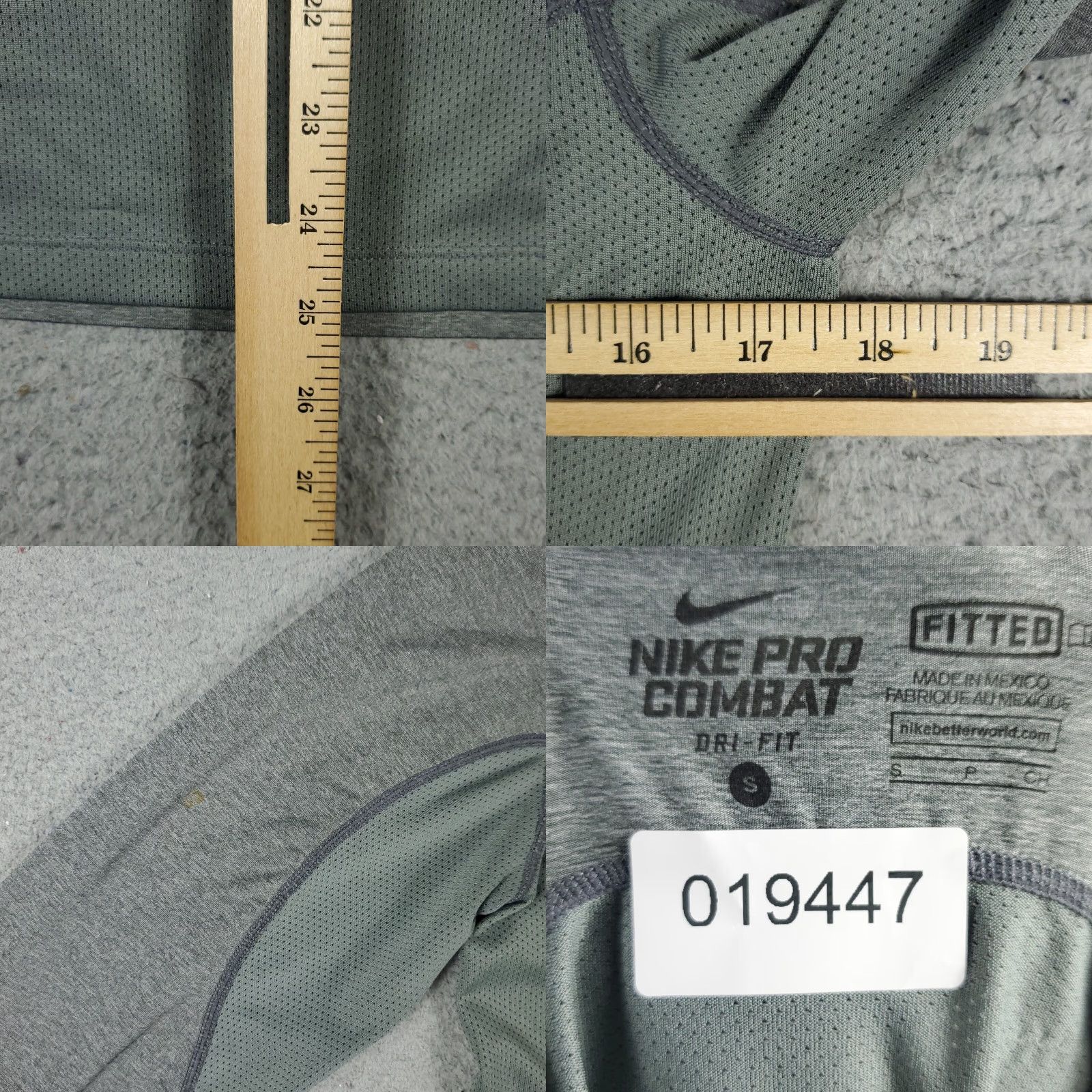 Nike Nike Pro Combat Shirt Mens Small Gray Dri-Fit Long Sleeve Shirt Sports Nike Size US S / EU 44-46 / 1 - 8 Thumbnail