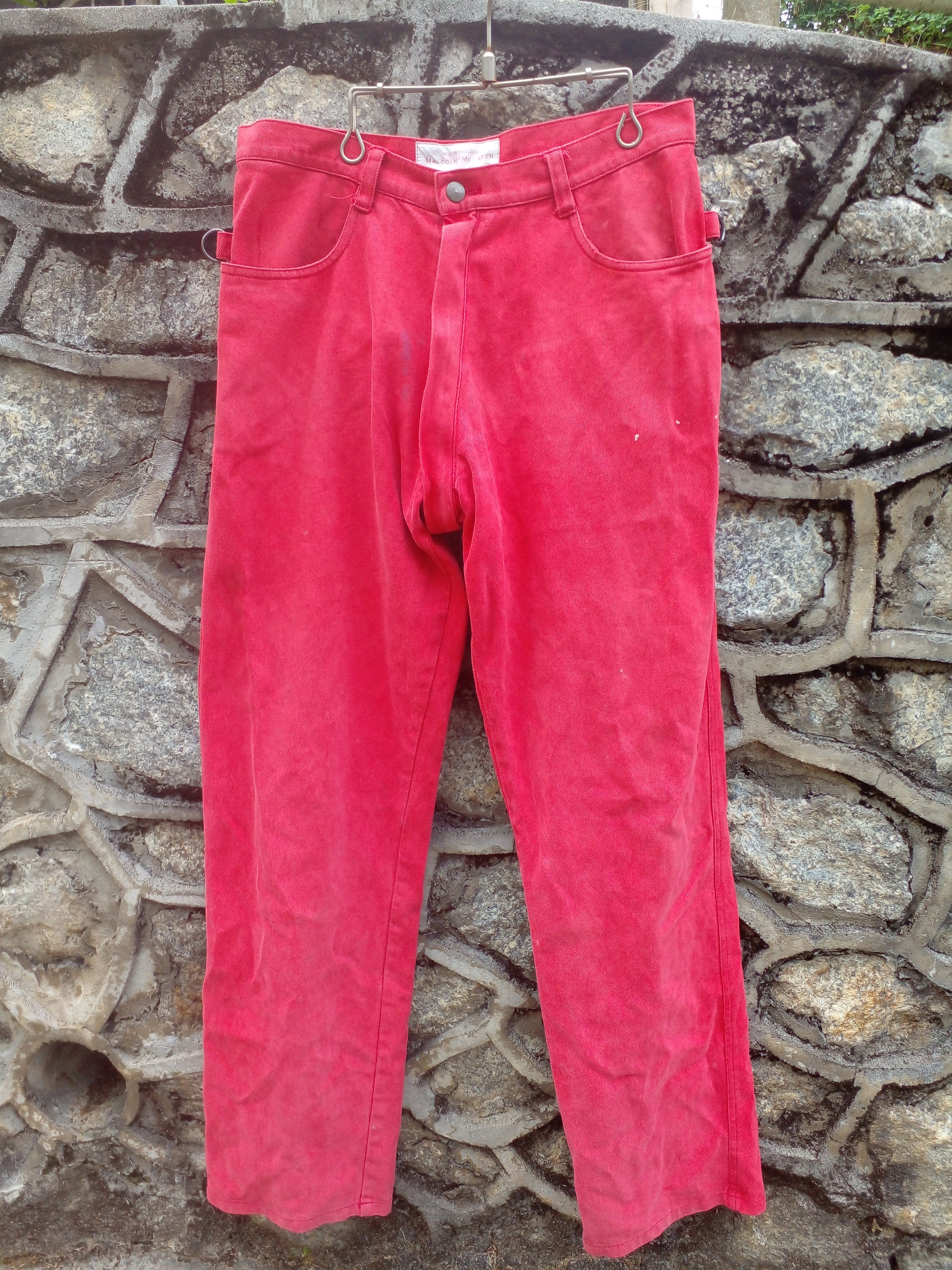 Image of Vintage Malcom Mclaren Seditionaries Bondagejean in Red, Men's (Size 31)