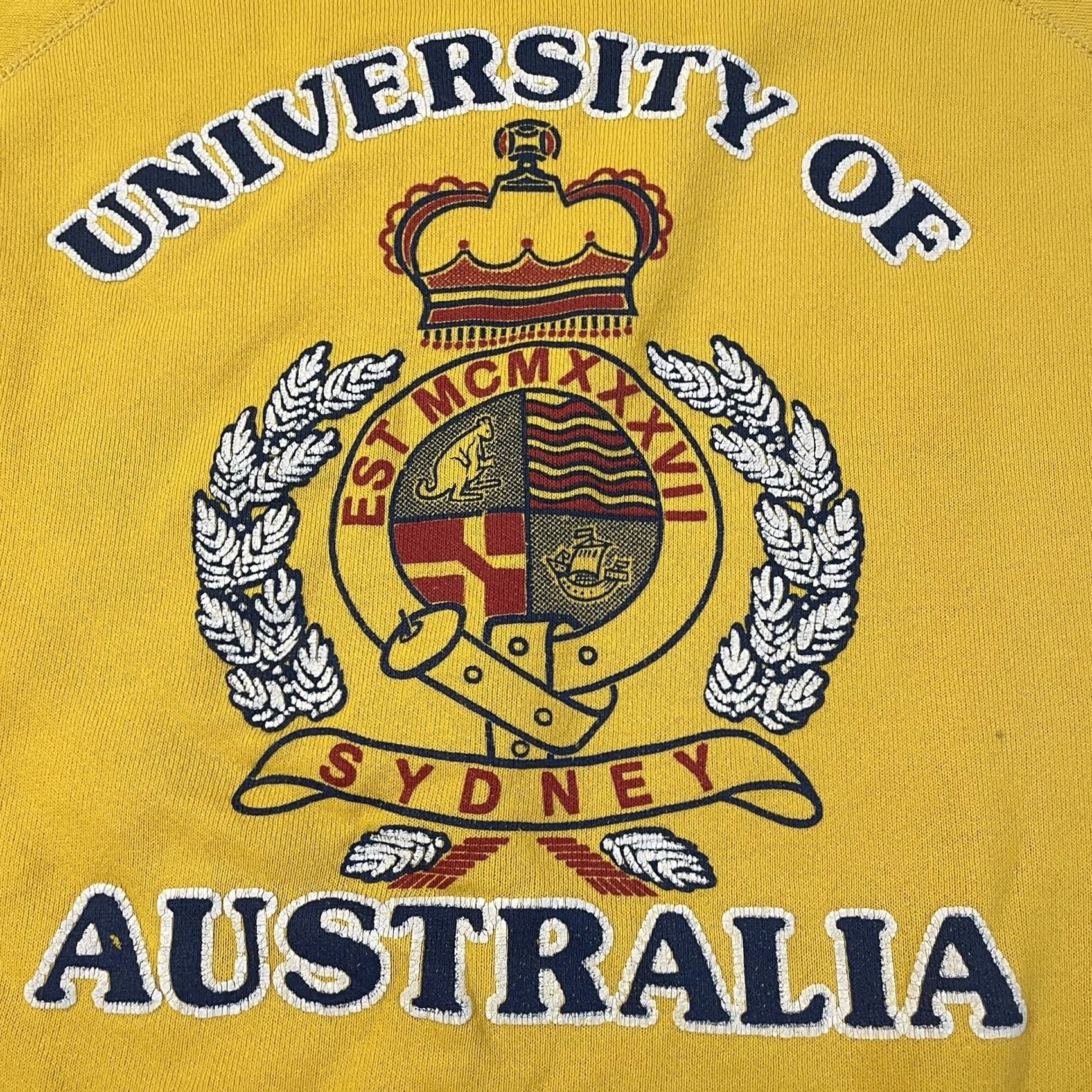 Velva Sheen VINTAGE Velva Sheen University of Australia Sweatshirt Adult Large Gold Pullover Mens Sweatshirt Pullover Gold Logo 80s 90s Mens Size US L / EU 52-54 / 3 - 6 Thumbnail