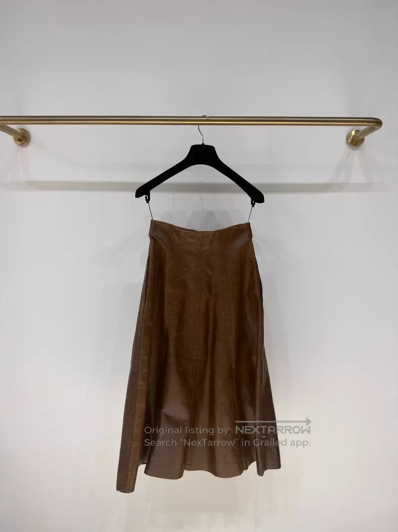 Fendi Fendi Soft leather, double zipper retro high-waist A-line Size 25" / US 0 / IT 36 - 3 Thumbnail