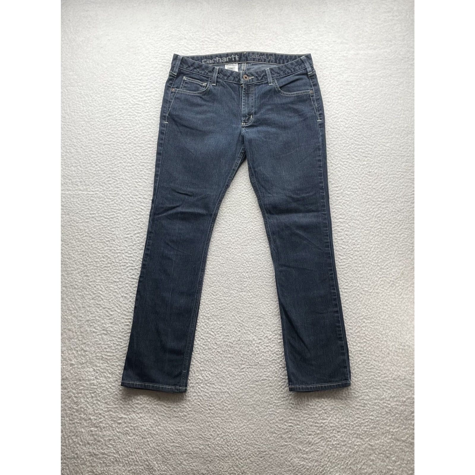 Carhartt Carhartt Jeans Womens 33x32 Modern Fit Dark Wash Blue 5-Pocket Denim Jeans Slim Straight Mens? Size 24" / US 00 / IT 34 - 3 Thumbnail