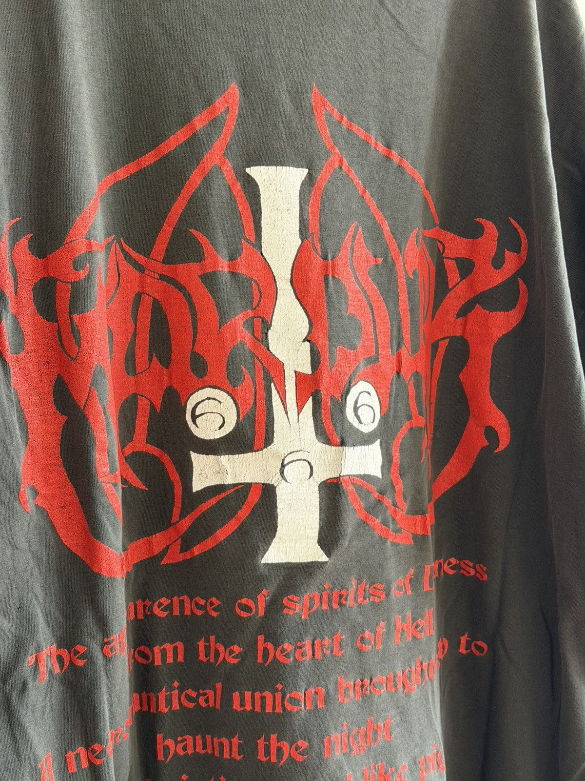 Band Tees *RARE* 90s VINTAGE MARDUK BLACK METAL GLORIFICATION THRASHED Size US XL / EU 56 / 4 - 10 Thumbnail