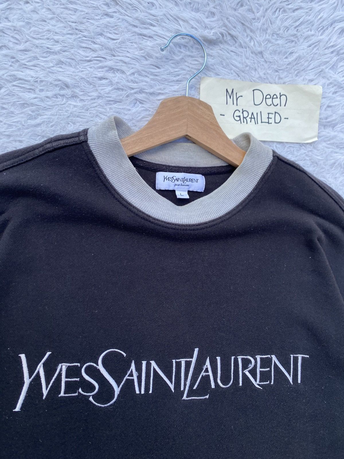 Yves Saint Laurent Rare Vintage 90s YSL Yves Saint Laurent Spellout Sweater Size US L / EU 52-54 / 3 - 10 Thumbnail