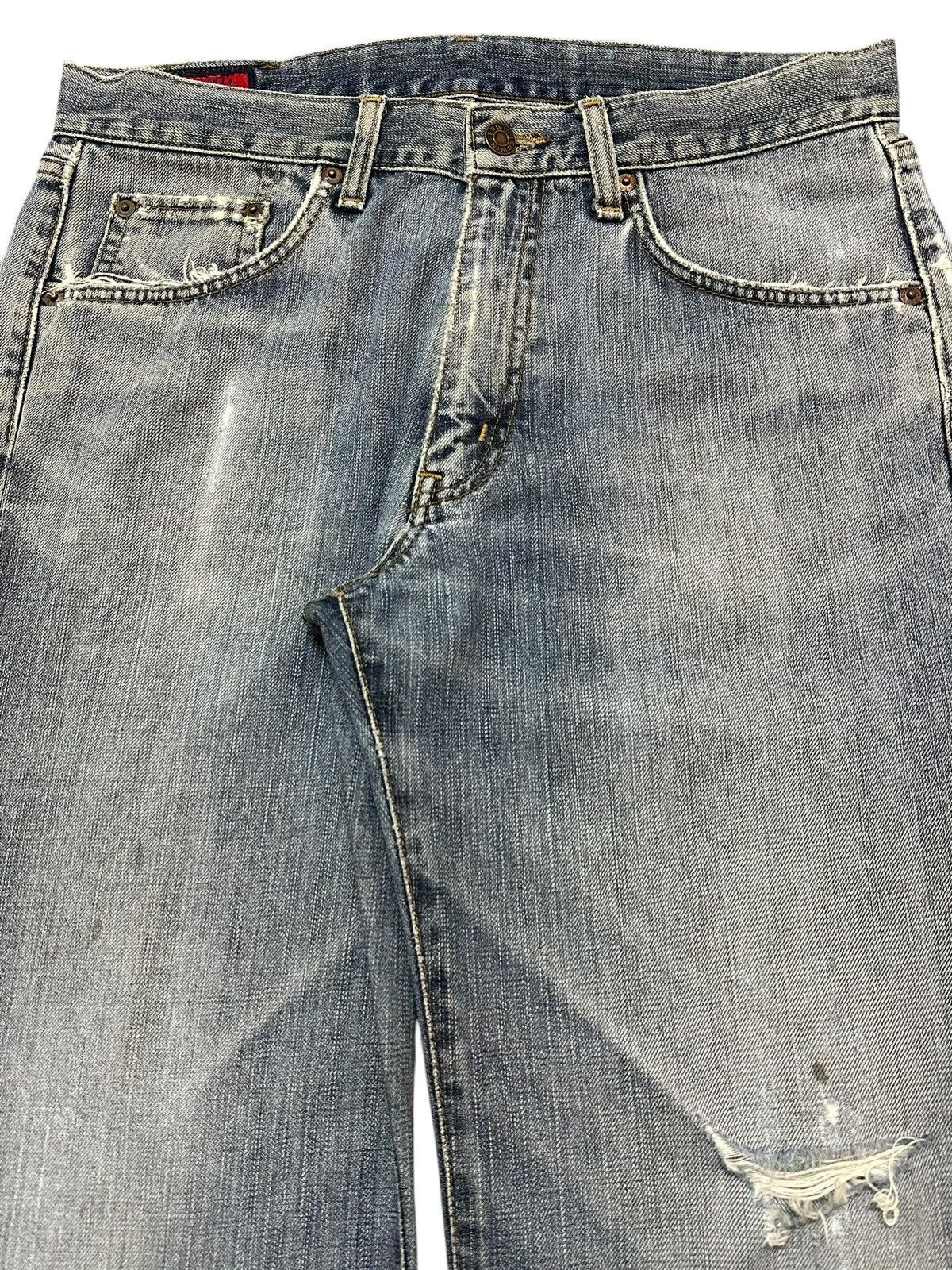 Edwin Vintage Edwin 503zz Faded Blue Wash Distress Loose Jeans Size US 32 / EU 48 - 4 Thumbnail