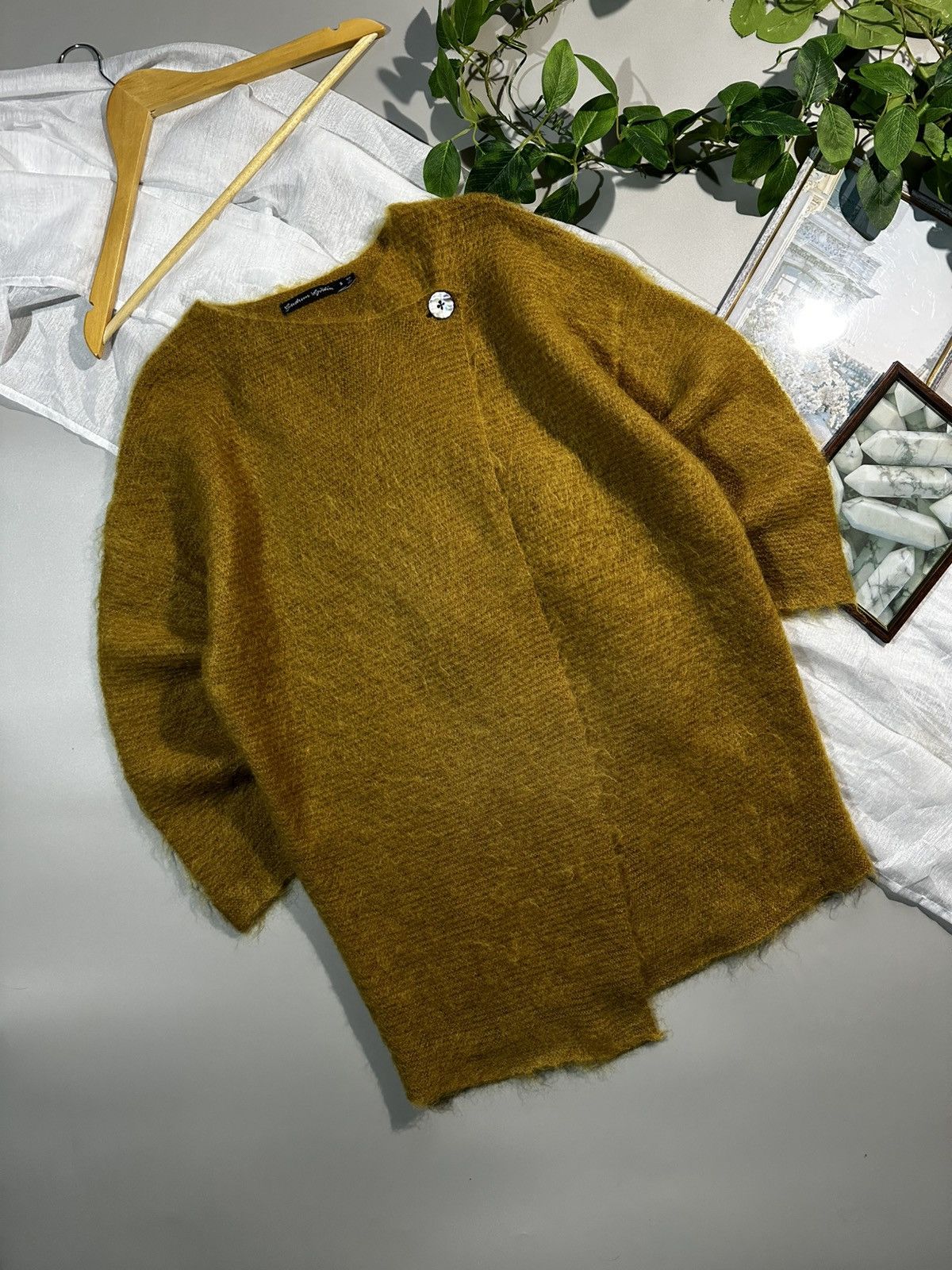 Gudrun Sjoden Gudrun Sjoden Mohair wool blend wrap cardigan jacket mustard Size S / US 4 / IT 40 - 1 Thumbnail