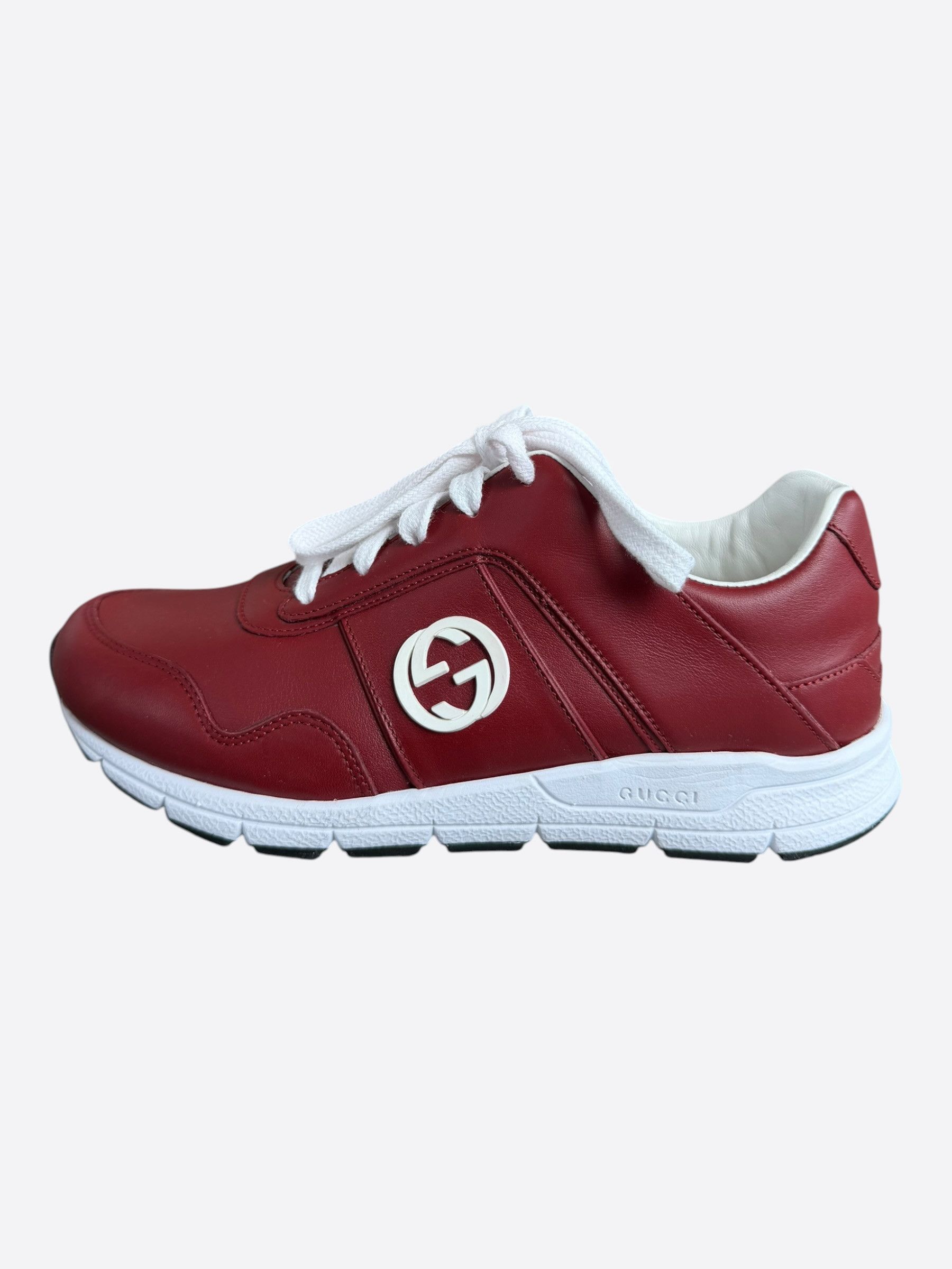 Gucci Gucci Red & White Interlocking GG Women's Sneakers Size US 6 / IT 36 - 3 Thumbnail