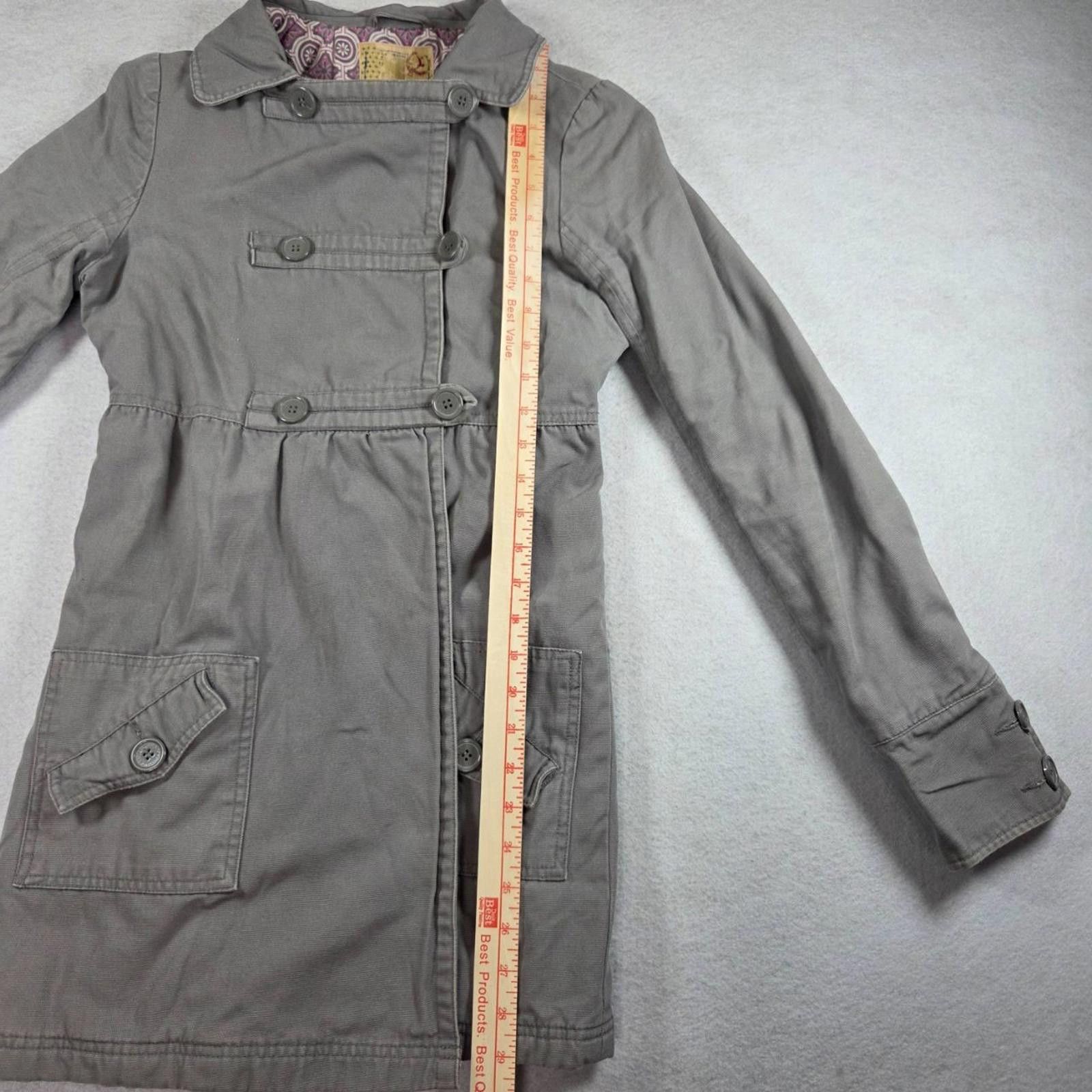 Billabong Billabong Trench Coat Small Gray Vintage Double Breasted Size S / US 4 / IT 40 - 7 Thumbnail