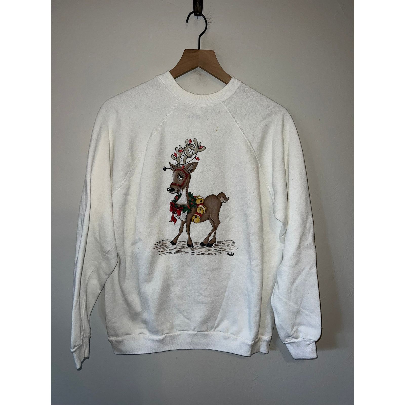 Tultex Vintage Christmas Sweatshirt Tultex Crewneck Reindeer 80s L Size US L / EU 52-54 / 3 - 1 Thumbnail