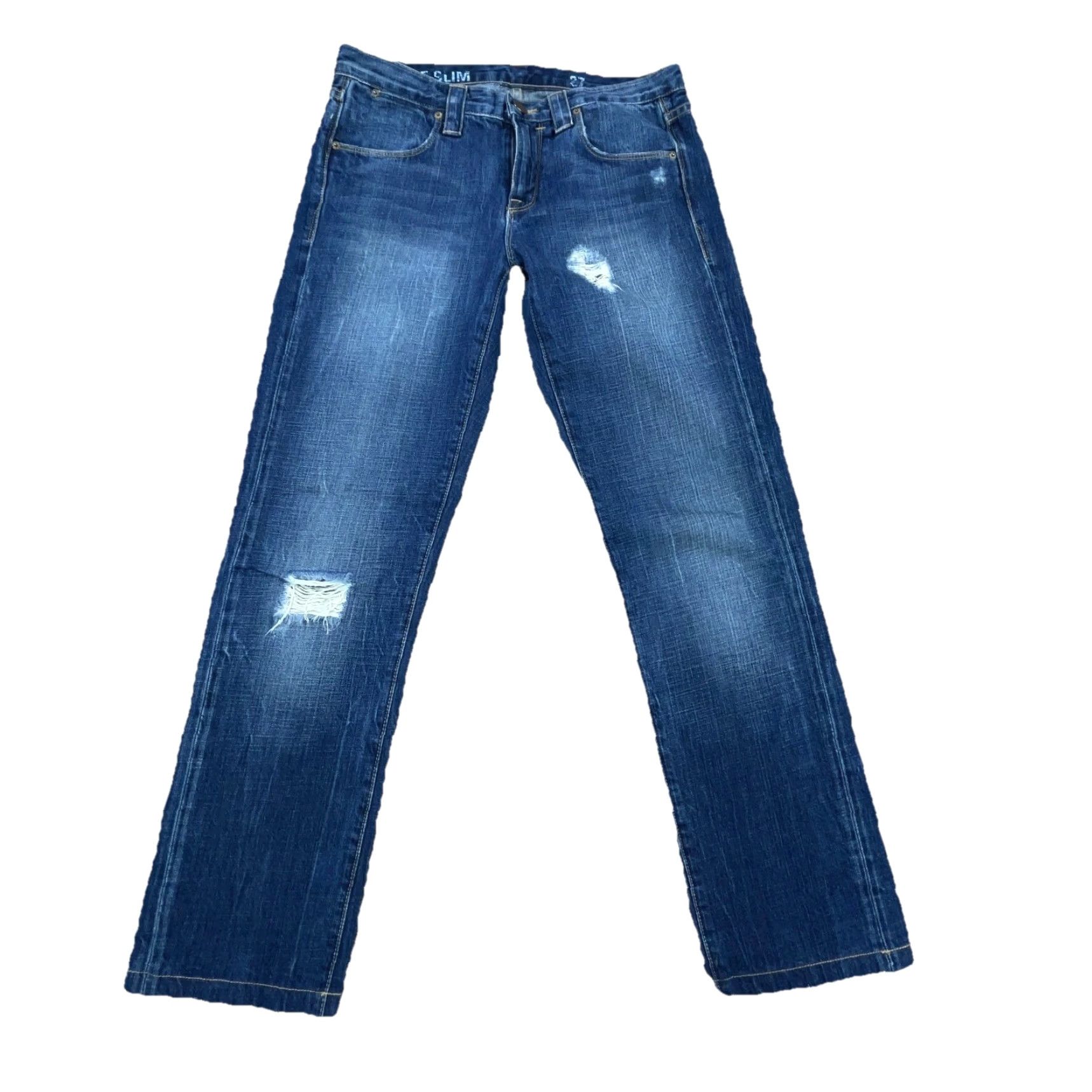 J.Crew J Crew Jeans Women 27 Vintage Slim Straight Leg Dark Wash Faded Pants Ladies Size 27" / US 4 / IT 40 - 2 Thumbnail