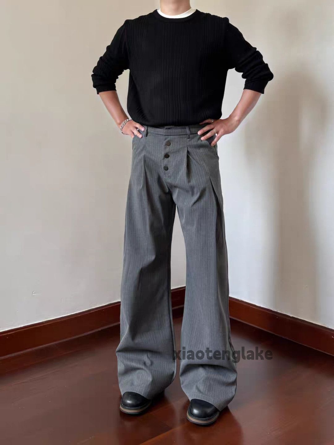 Vintage xtl striped loose baggy pleated yuppie cargo pants Size US 32 / EU 48 - 1 Thumbnail