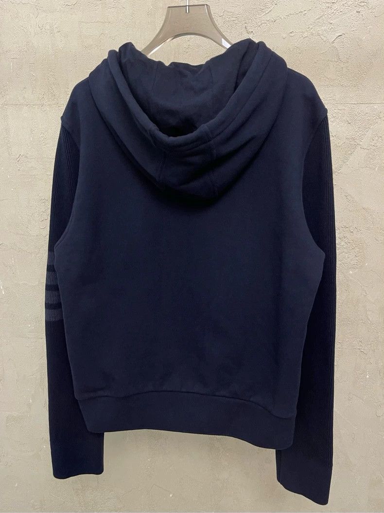 Thom Browne Thom browne Dark blue four-striped high-end line hooded swe Size US S / EU 44-46 / 1 - 5 Thumbnail