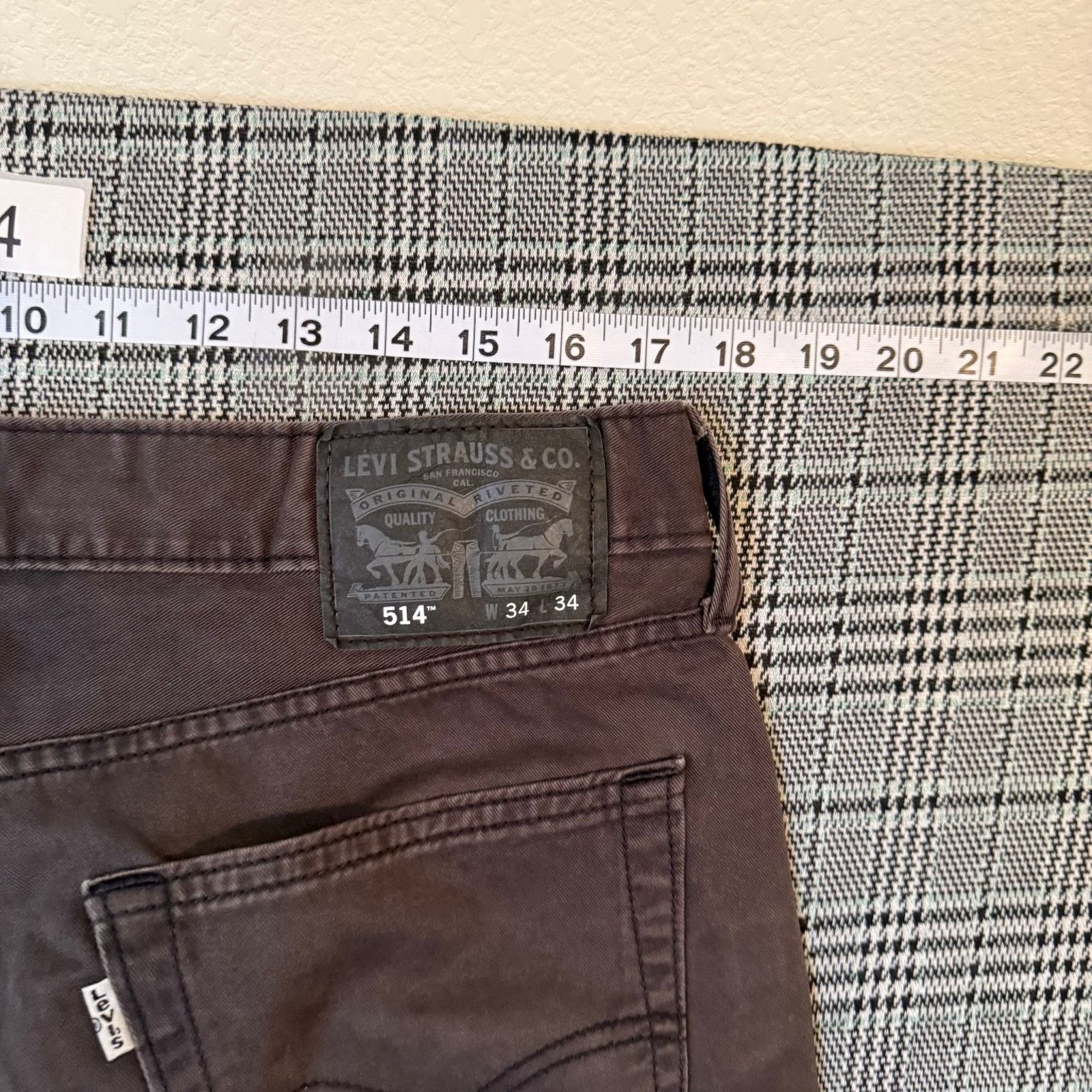 Levi's Levi's 514 Men's Jeans Black Cotton Denim Straight Fit 34x34 Size US 34 / EU 50 - 2 Thumbnail
