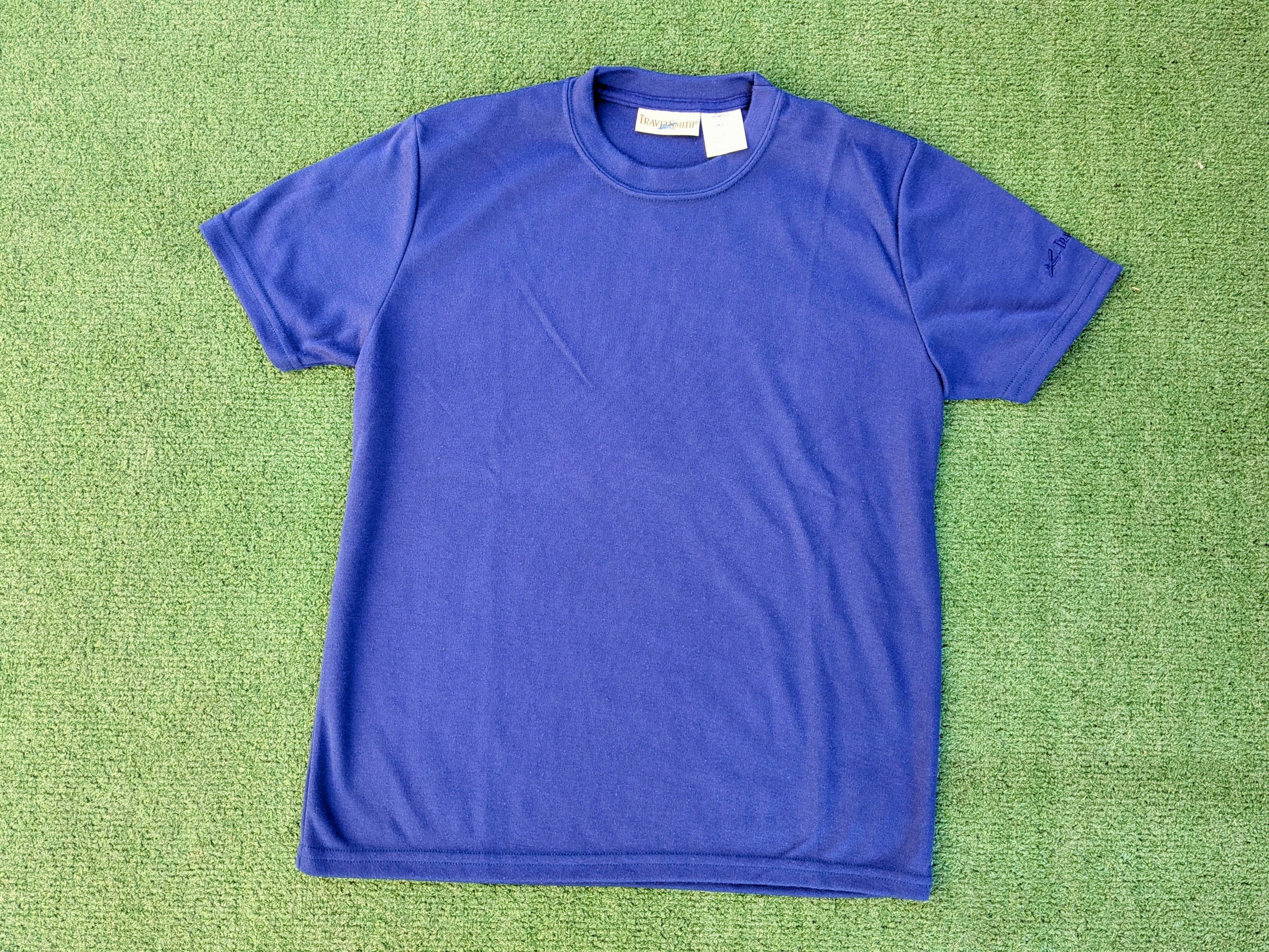 Designer TravelSmith Navy Crew Neck Women's Ultra Soft S/S Shirt Size US S / EU 44-46 / 1 - 5 Thumbnail