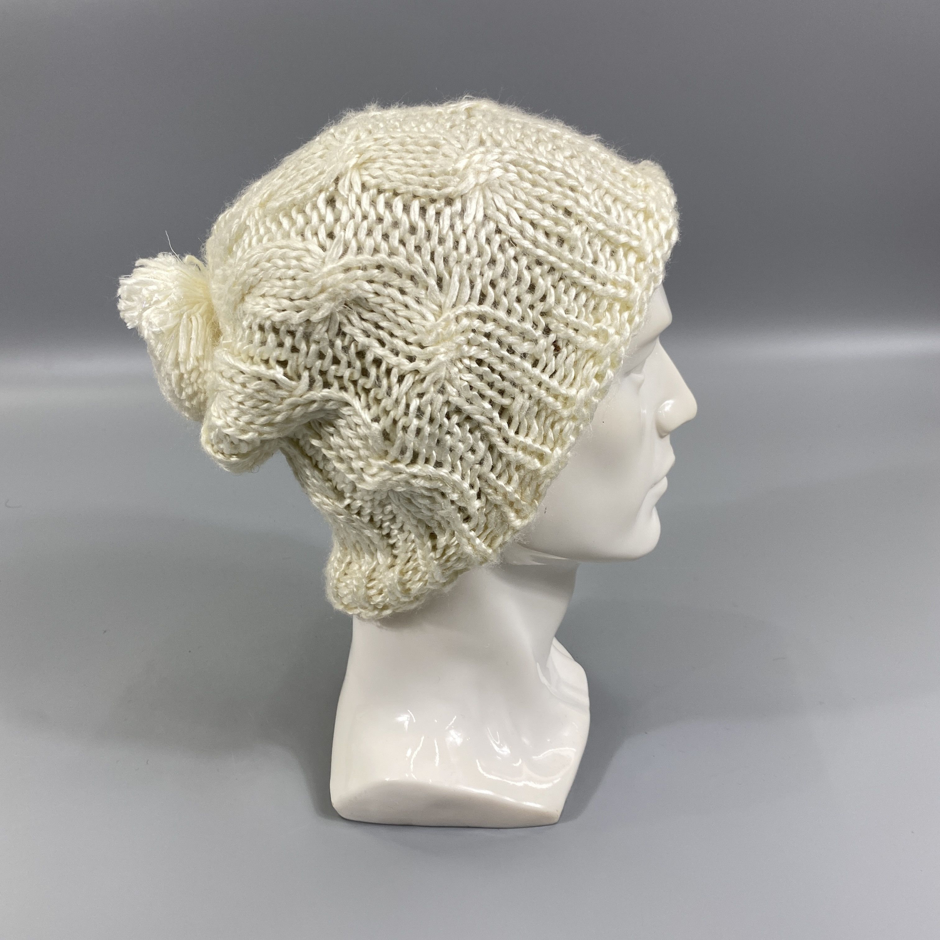 Japanese Brand Knitted Beanie Hat With Pom Pom -BN1024 Size ONE SIZE - 4 Thumbnail