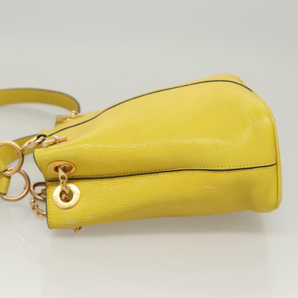 Celine CELINE Shoulder Bag Leather Yellow Gold Size ONE SIZE - 5 Thumbnail
