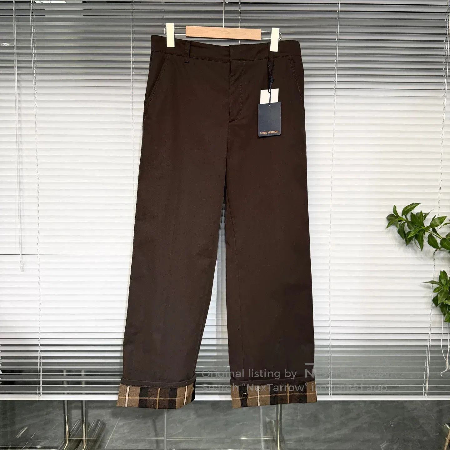 Louis Vuitton brown lv denim pants with checkered hem. Size US 36 / EU 52 - 1 Thumbnail