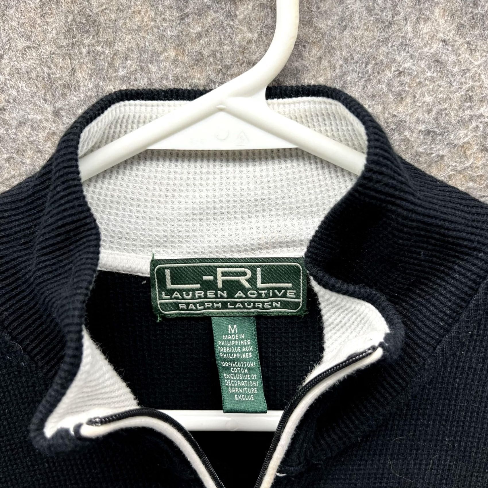 Ralph Lauren VINTAGE Lauren Ralph Lauren Sweater Women Medium Black 1/4 Zip Mock Neck Embroidered Logo Pullover Size M / US 6-8 / IT 42-44 - 4 Thumbnail