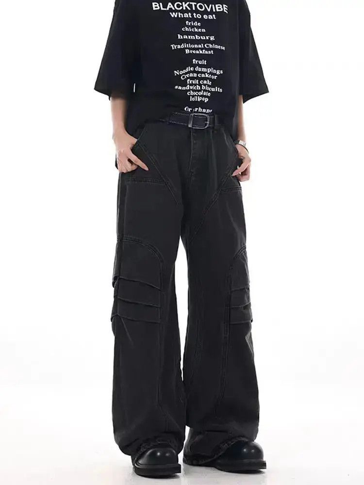 Japanese Brand Street wash baggy straight leg casual jeans Size US 32 / EU 48 - 4 Thumbnail