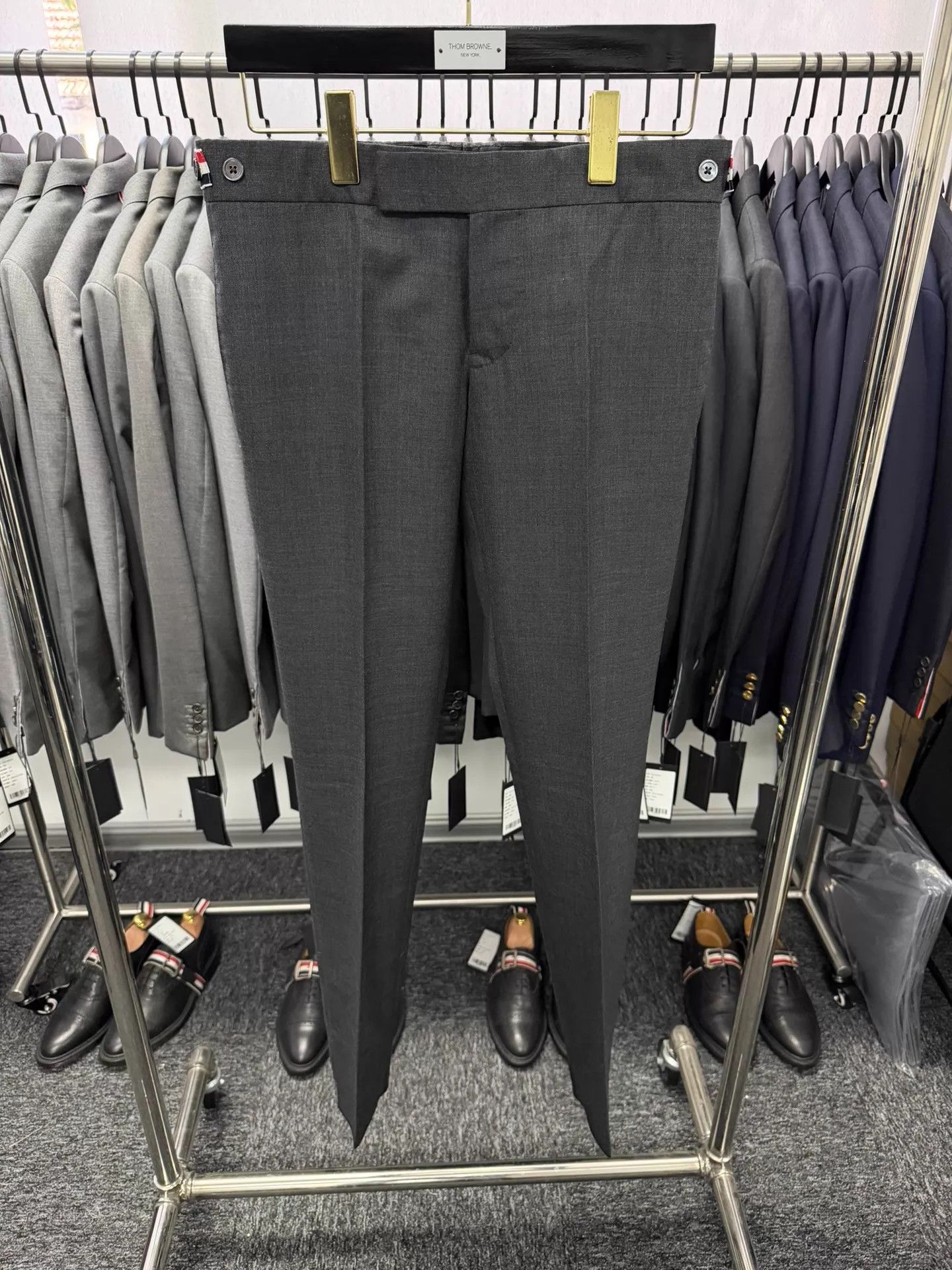 Thom Browne Thom Browne Classic Charcoal Tailored Wool Trousers Size US 28 / EU 44 - 1 Thumbnail