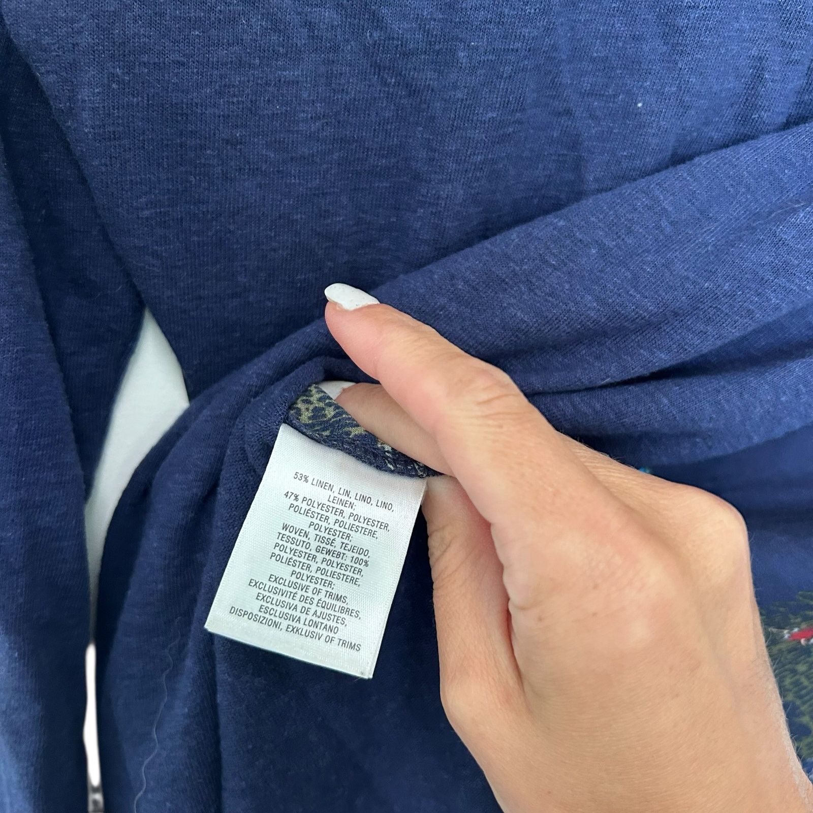 Anthropologie Anthropologie Akemi + Kin Blue Butterfly Linen Blend Top XS Size XS / US 0-2 / IT 36-38 - 3 Thumbnail
