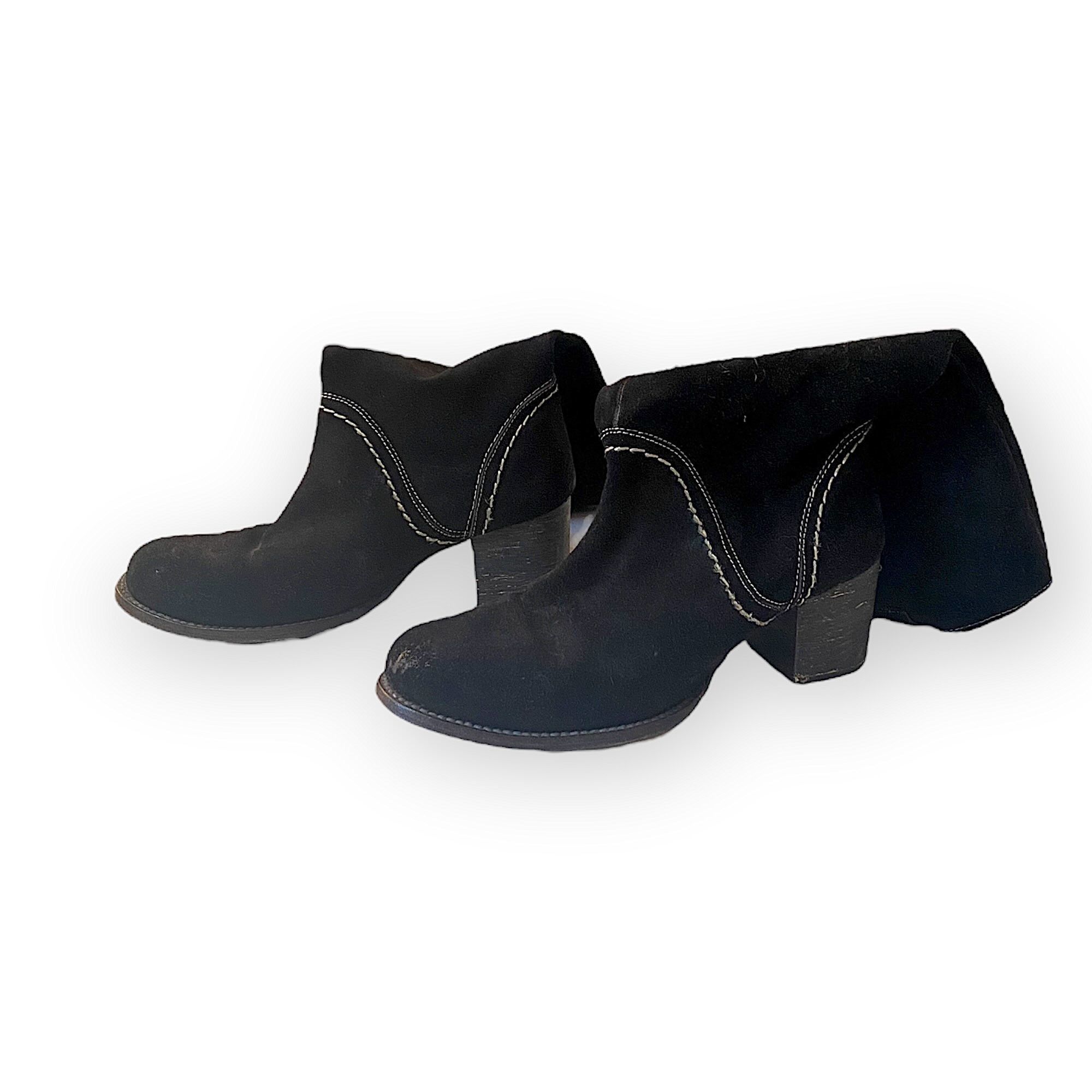 Bed Stu Bed Stu Black Suede Mid Calf Boots, chunky heel, Size 6 Size US 6 / IT 36 - 5 Thumbnail