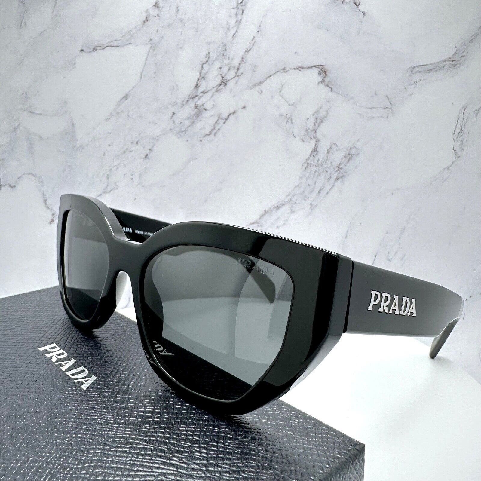 image of Prada Sunglasses Black 3D Letter Logo Cat Eye Oversized, Women's