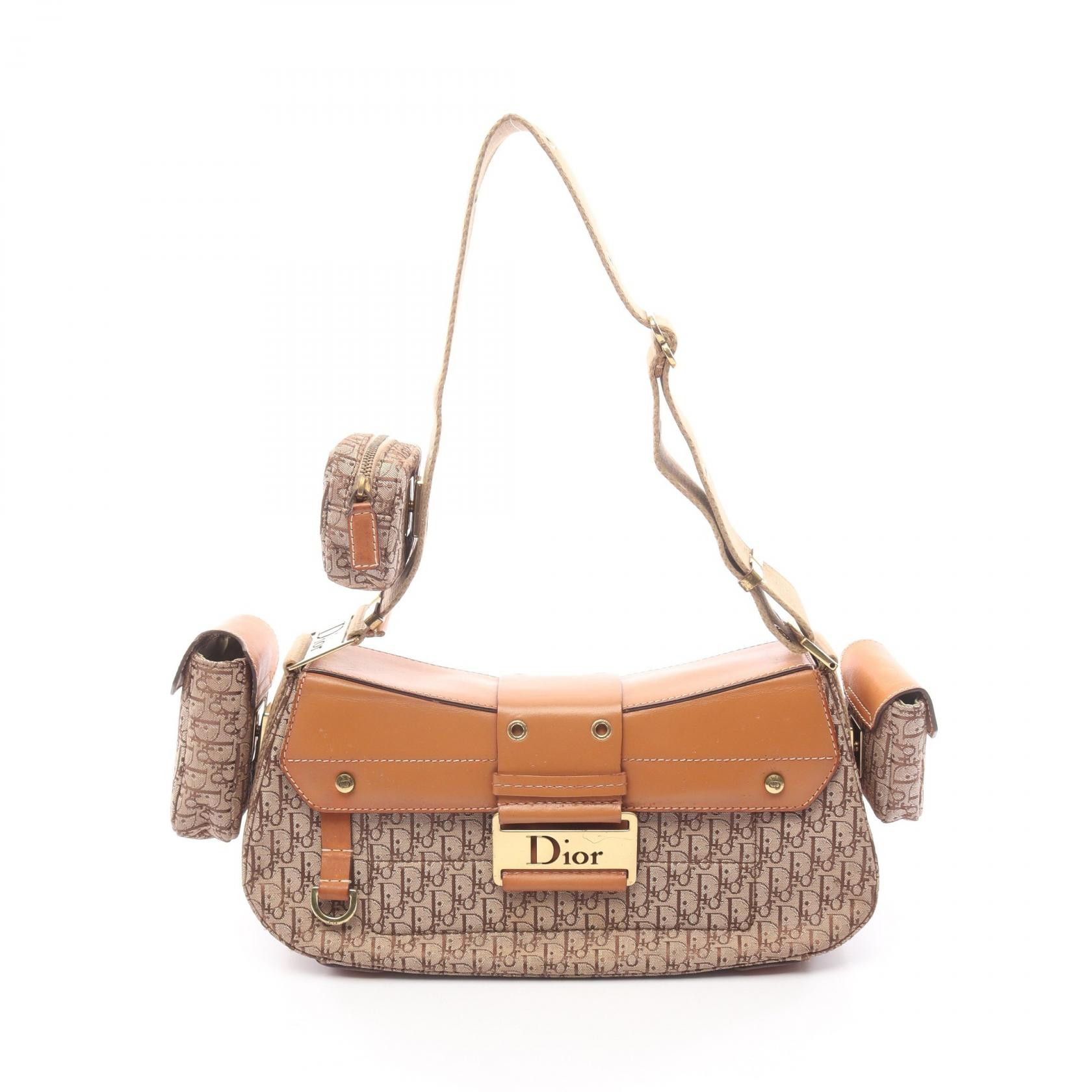 Dior Dior Dior Street Chic Trotter Canvas Leather Shoulder Bag Leather Shoulder Bag DUTY FREE for USA Size ONE SIZE - 1 Thumbnail