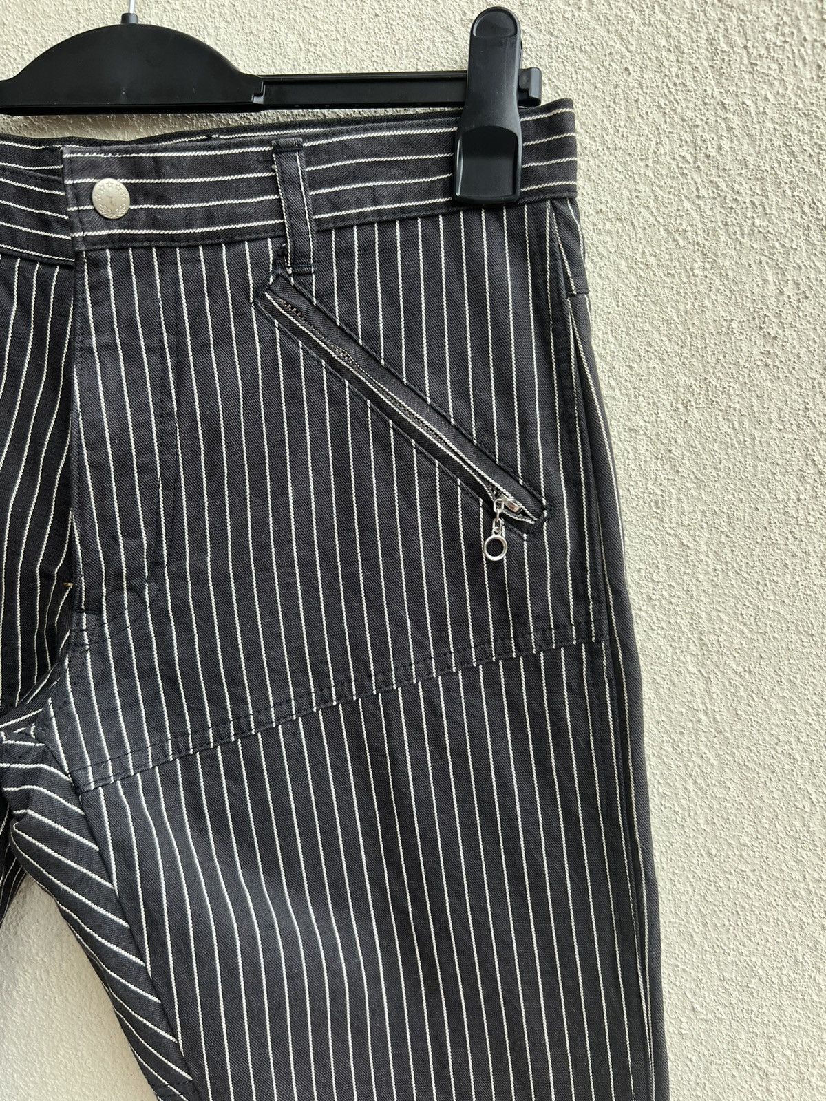 Designer Vintage Unknown Japan Brand Stripe Knee Patch Pant Size US 31 - 12 Thumbnail