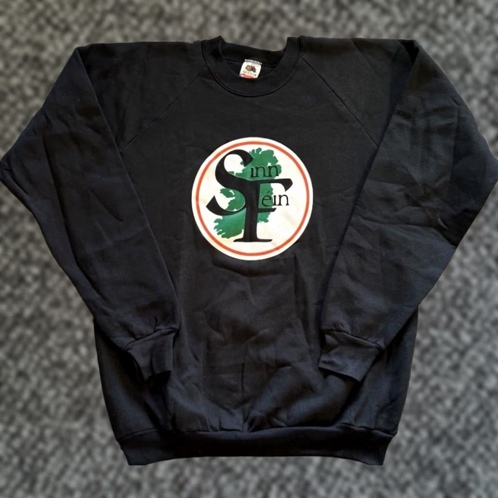 Fruit Of The Loom VINTAGE Sinn Fein Sweatshirt XL Black The Troubles Noraid Northern Ireland History 80s Men Size US XL / EU 56 / 4 - 1 Thumbnail