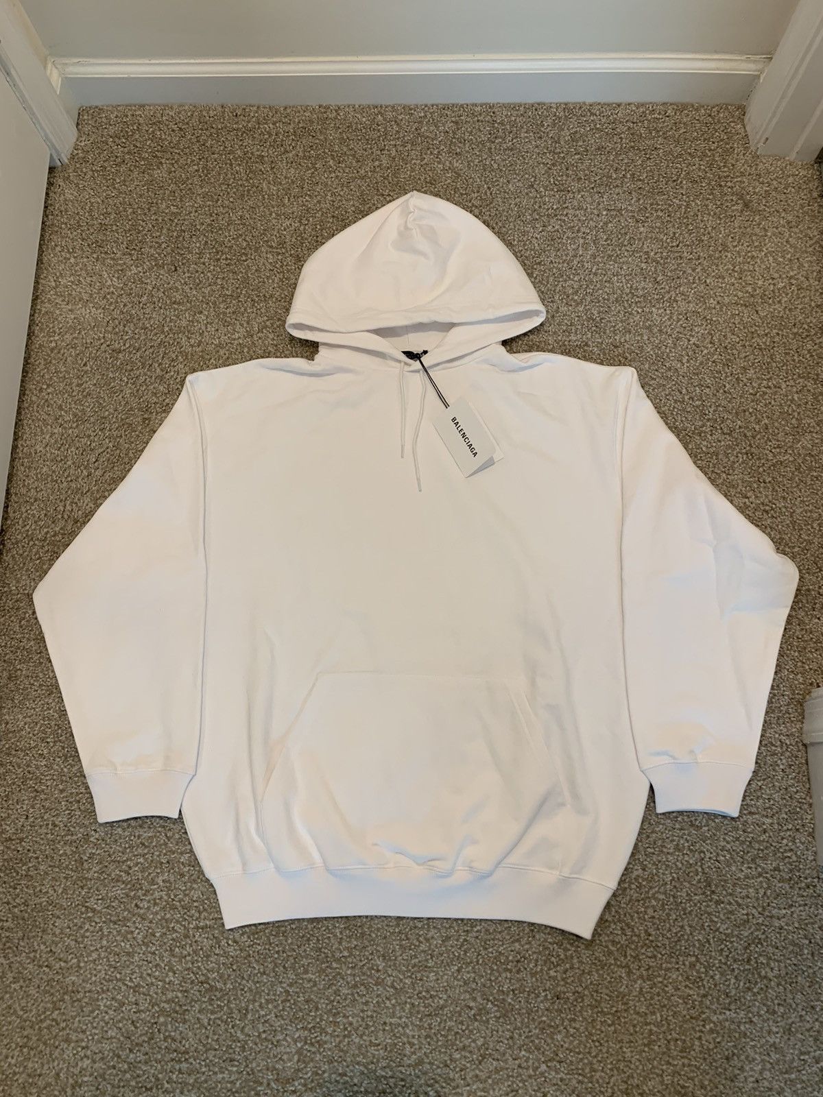 image of Balenciaga Archetype Logo Hoodie in White, Men's (Size Small)