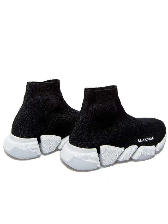 Balenciaga o1bcso1str0126 Speed 2.0 Clear Sole Recycled Knit Sneakers Size US 12 / EU 45 - 3 Thumbnail