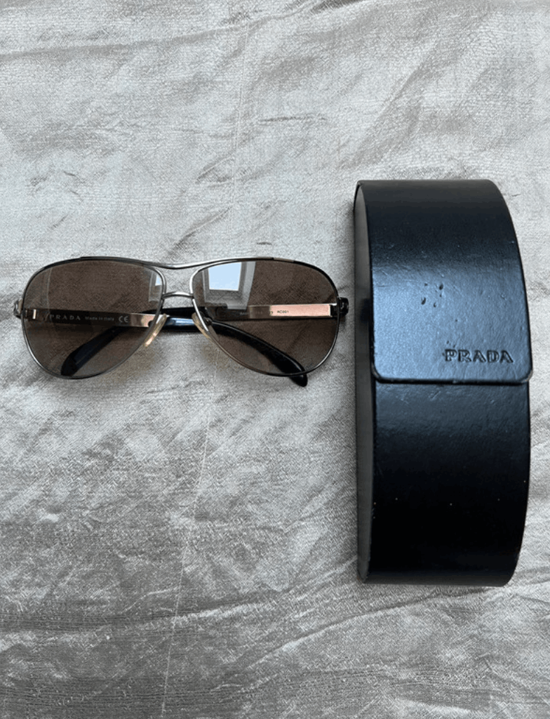 Prada PRADA Sunglasses Rectangle Wrap Shield Metal Symbole RI921 Size ONE SIZE - 4 Thumbnail