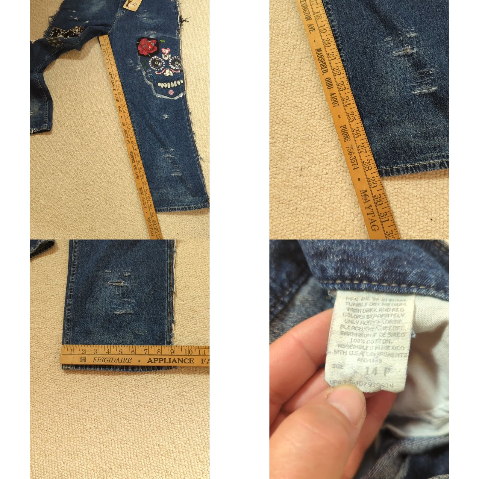 Levi's Levi's Jeans Patchwork Hippe Upcycled Woodstock Multicolor 14P Petites Women Straight Denim J15P? Size 36" / US 14 / IT 50 - 10 Thumbnail
