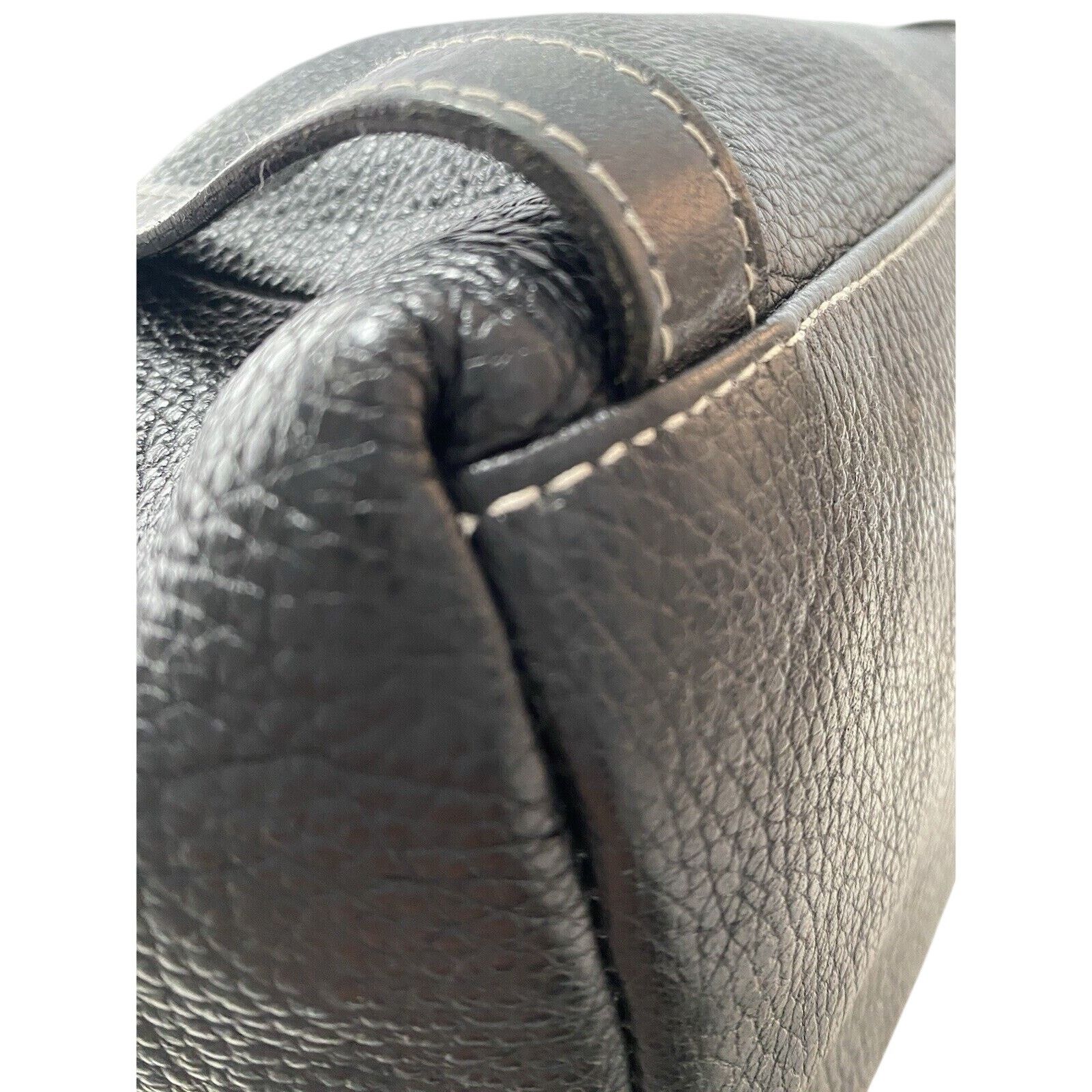 Furla Furla Soft Pebble Double Handle Black Hobo Bag Size ONE SIZE - 18 Thumbnail