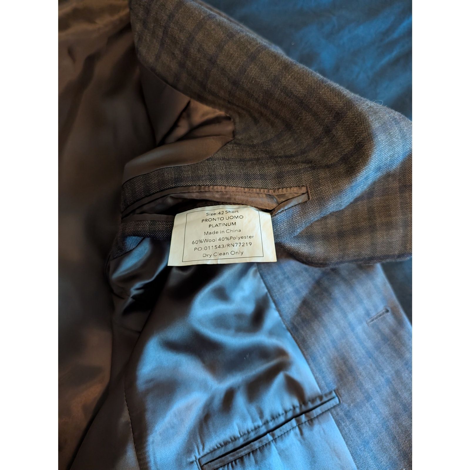 Pronto Uomo Pronto Uomo Platinum Modern Fit Blazer Jacket 42S 2 Button Size 42S - 6 Thumbnail