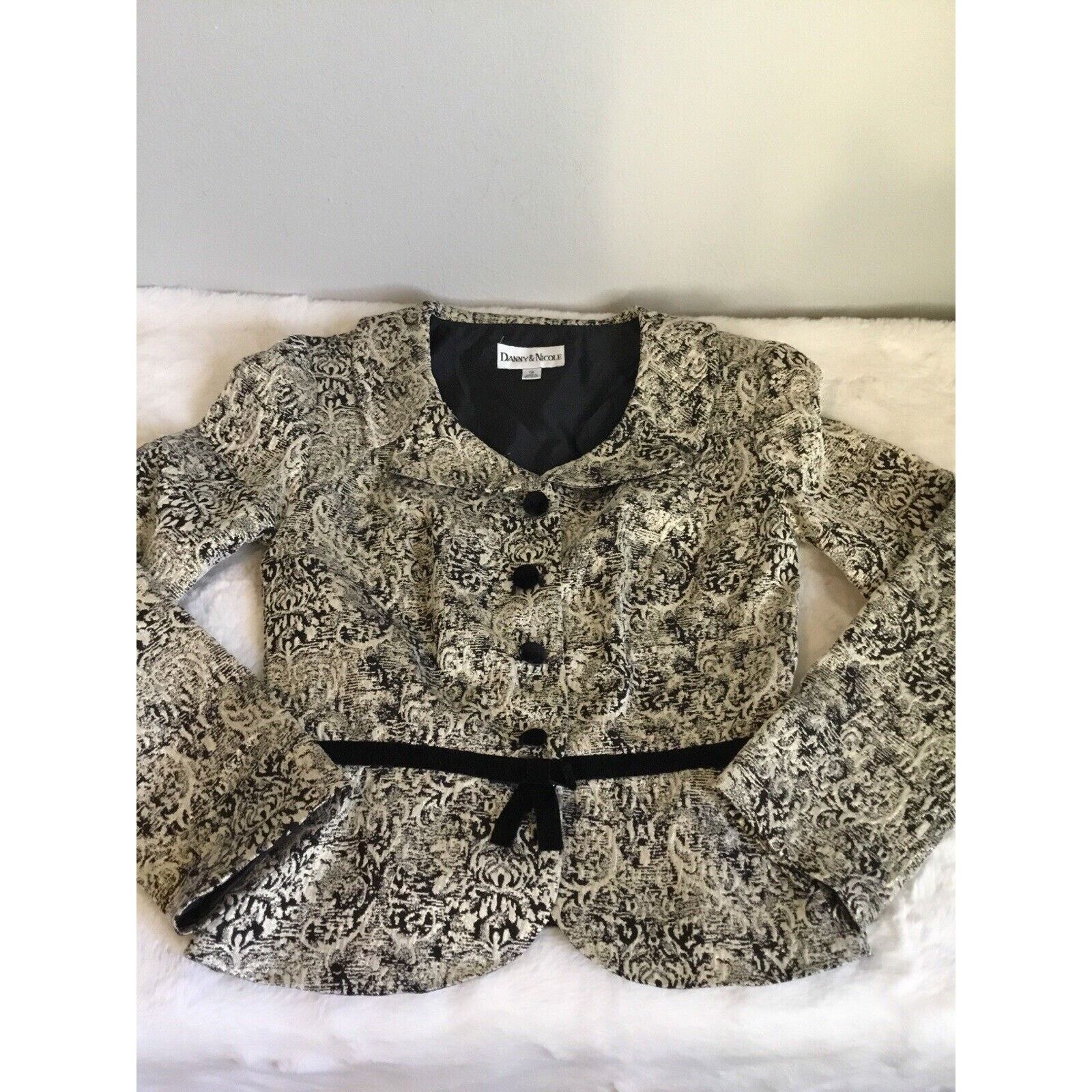 Nicole Club Danny & Nicole VTG jacket12 Black White Classic Holiday Size XL / US 12-14 / IT 48-50 - 3 Thumbnail
