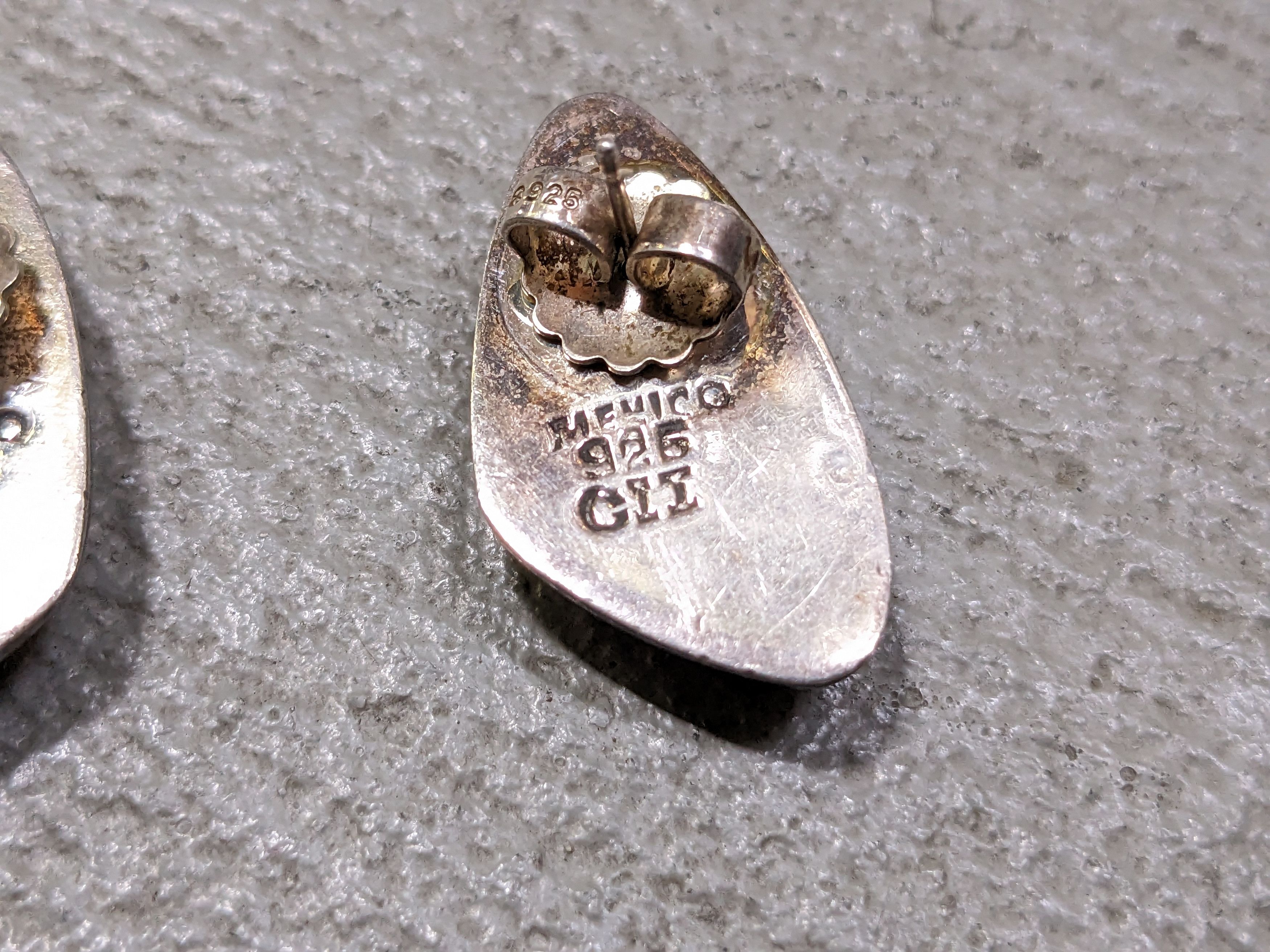 Jewelry Vintage Sterling Silver Earrings Mid Century Modern Triangle Size ONE SIZE - 6 Thumbnail