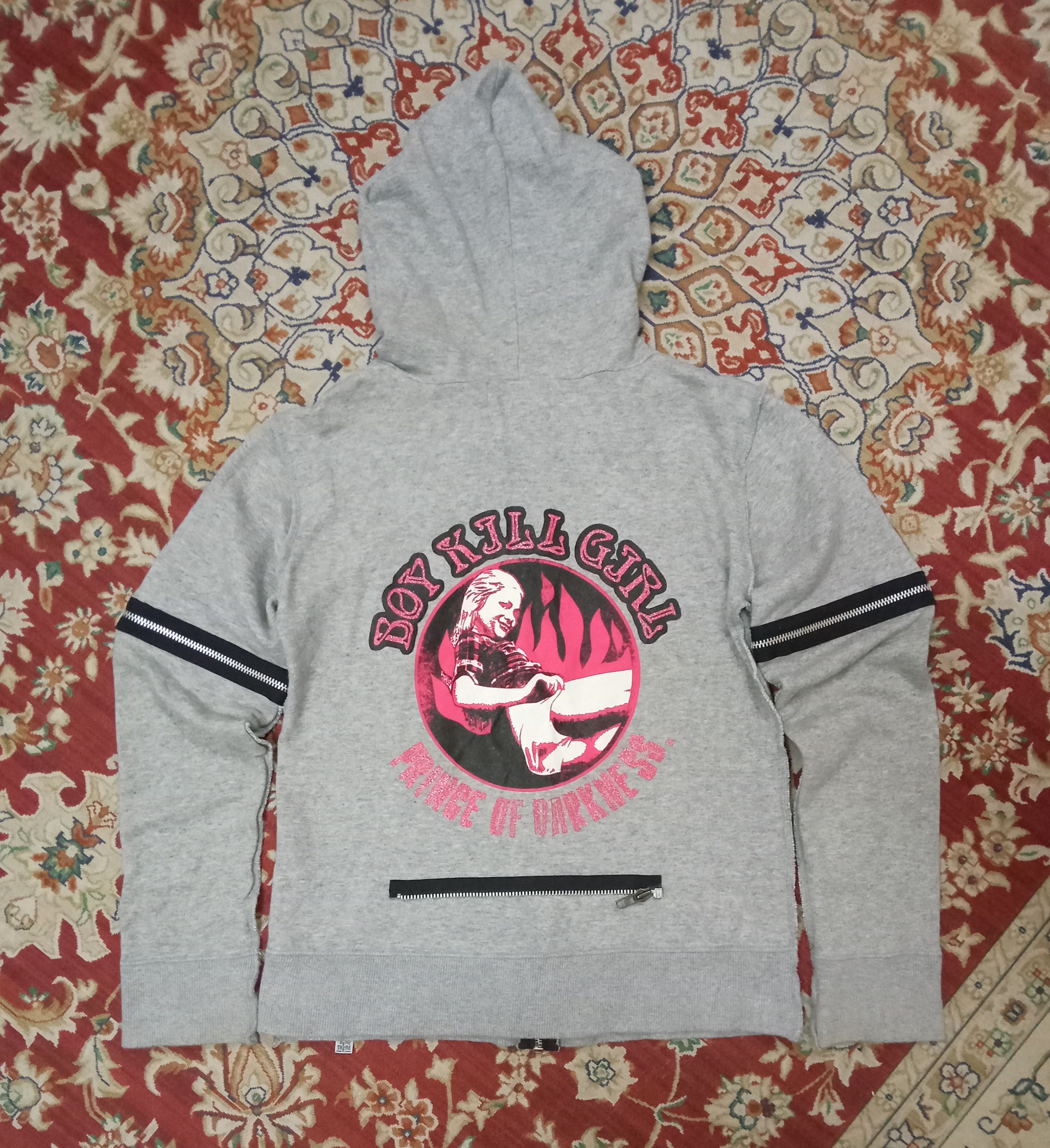 Japanese Brand Here There - Boy Kill Girl Rare Zipped Hoodie Jacket Size S / US 4 / IT 40 - 2 Thumbnail