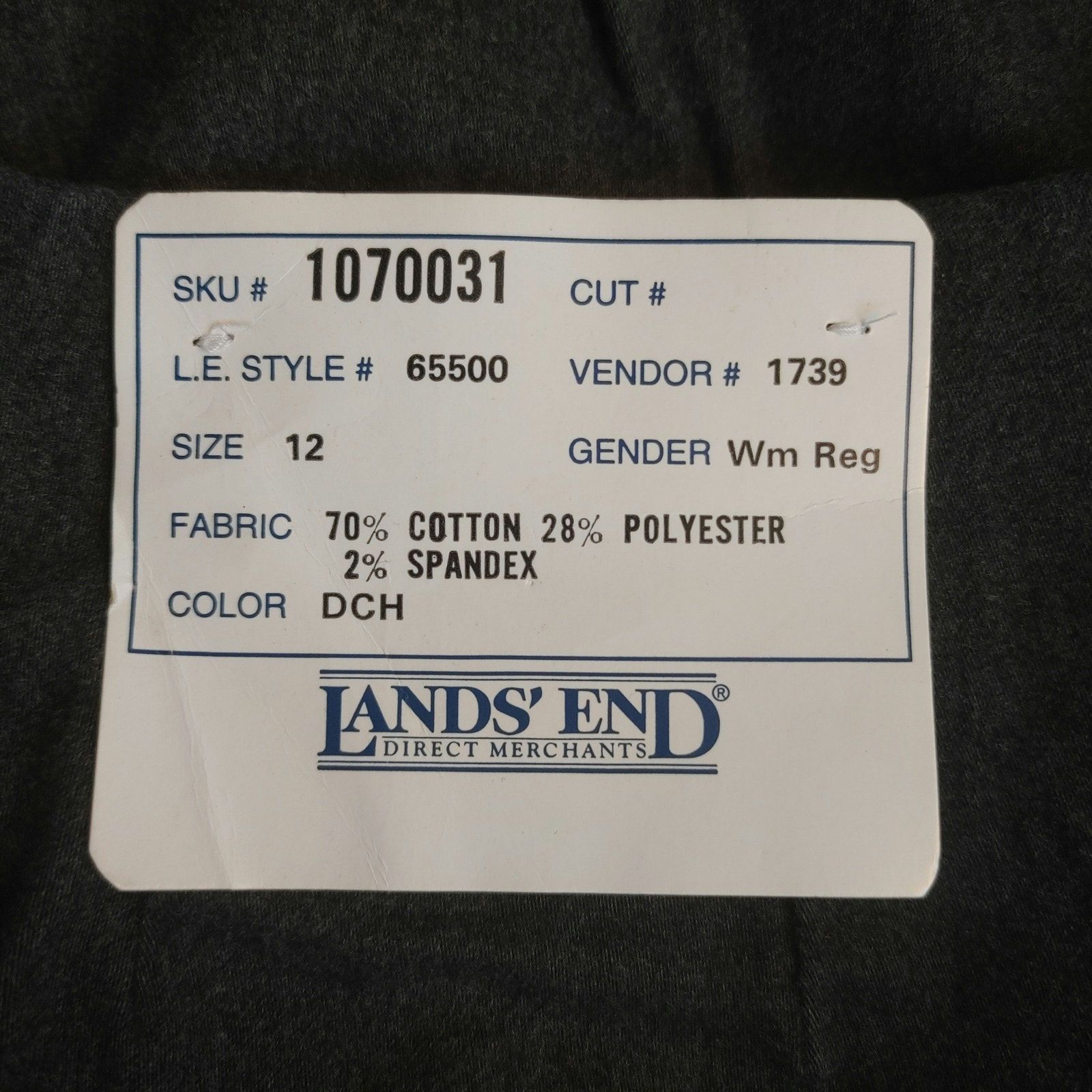 Other Land's End Women's 12R Gray Straight Leg Khaki Dress Pants Size 34" / US 12 / IT 48 - 3 Thumbnail